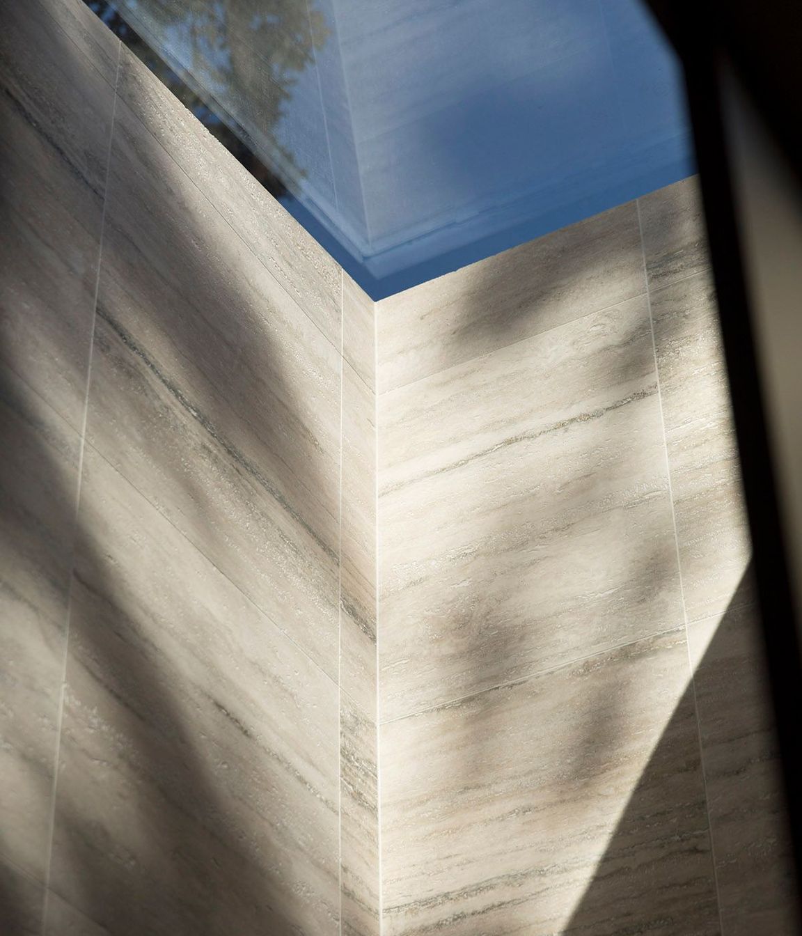 Looking up to the sky through the lightwell.