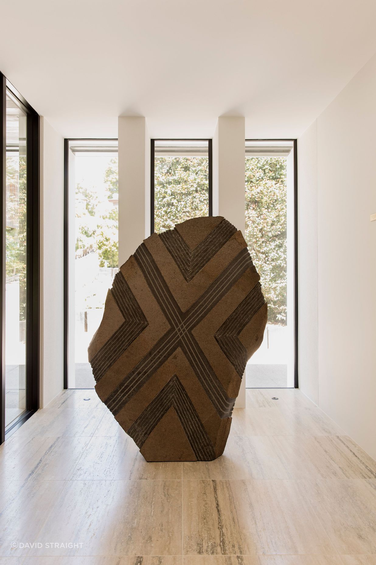 The sculpture inside the main entrance.