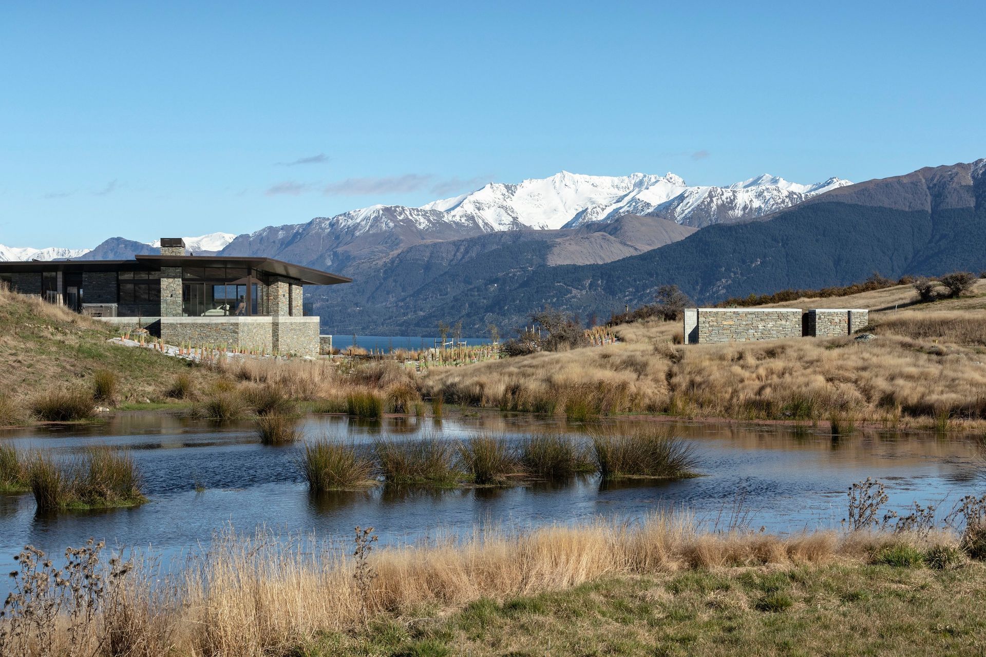 The house also overlooks Lake Wakatipu, an 80km-long inland lake that is known for its beauty being surrounded by mountains. Photograph: Simon Devitt.