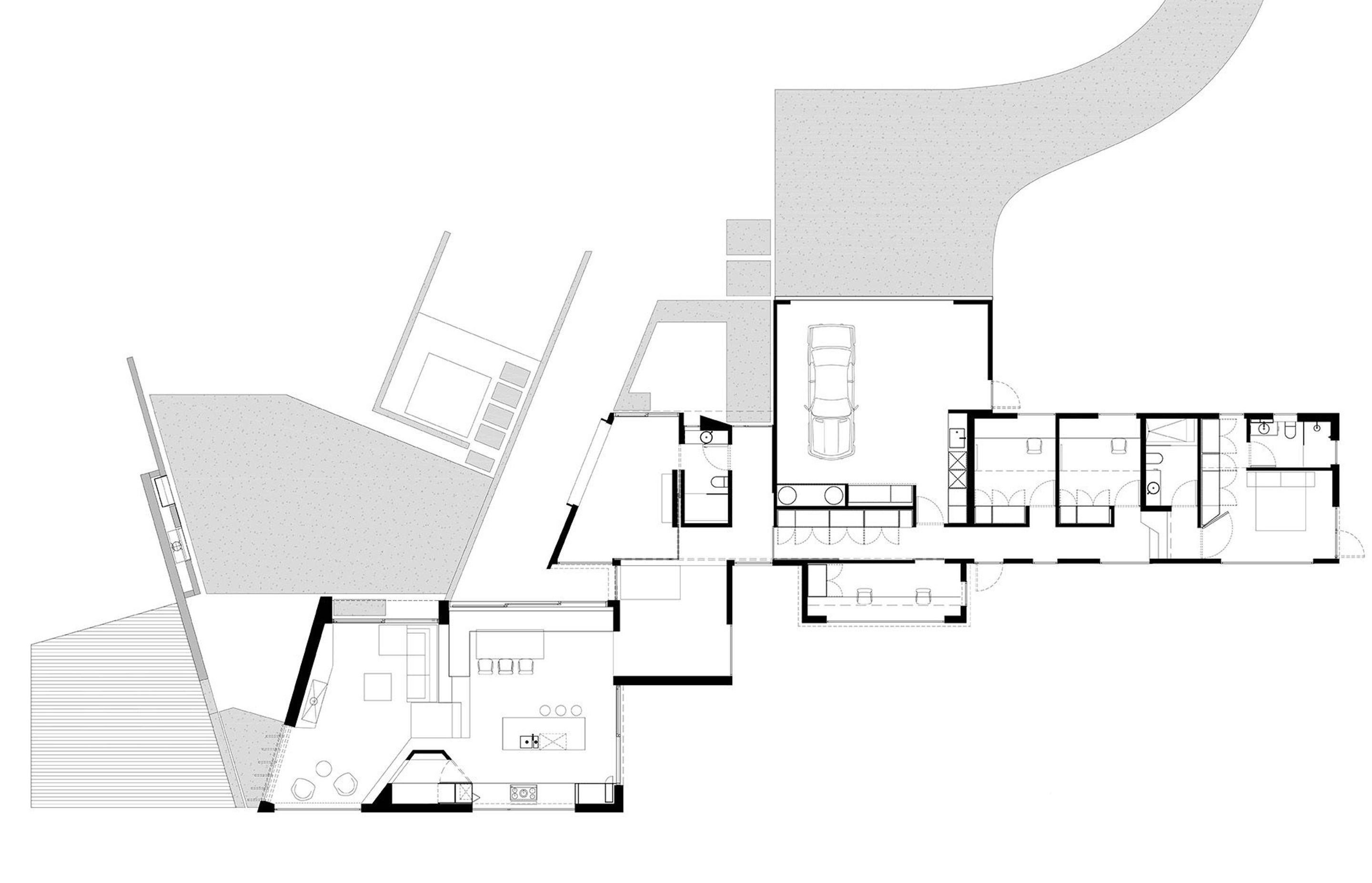 Hill House floor plan by Hyndman Taylor Architects.