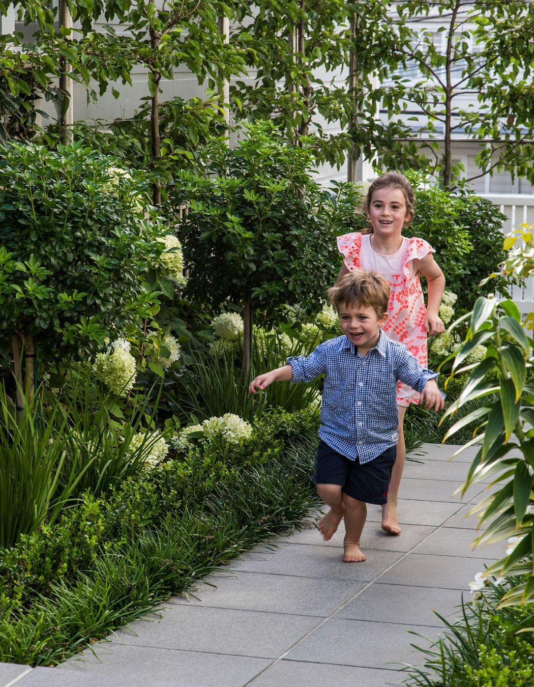 Family time in the garden