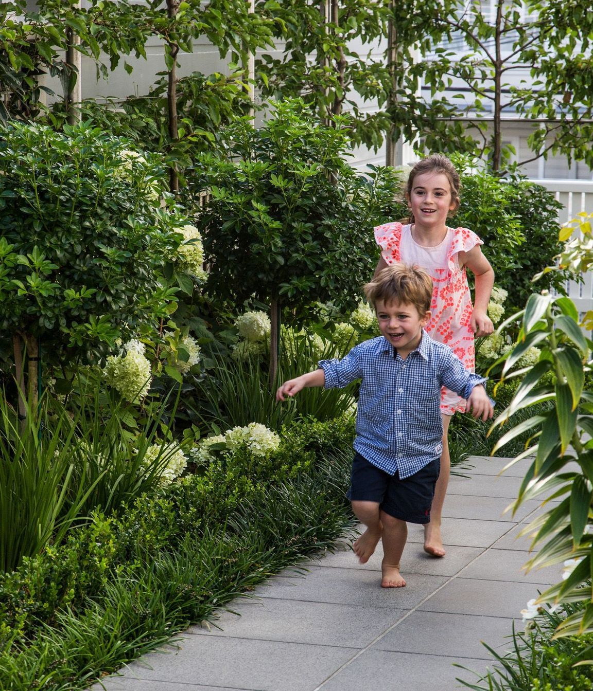 Family time in the garden