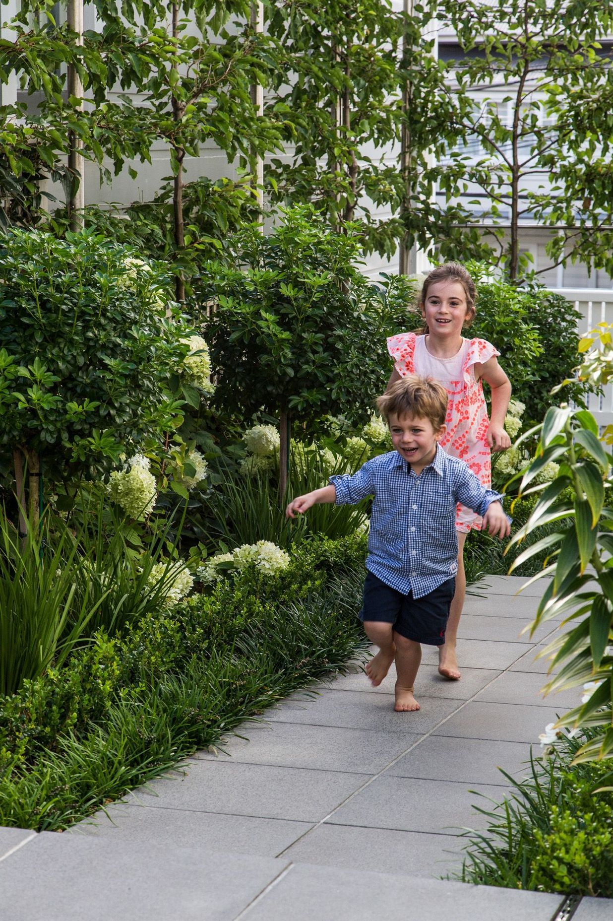 Family time in the garden