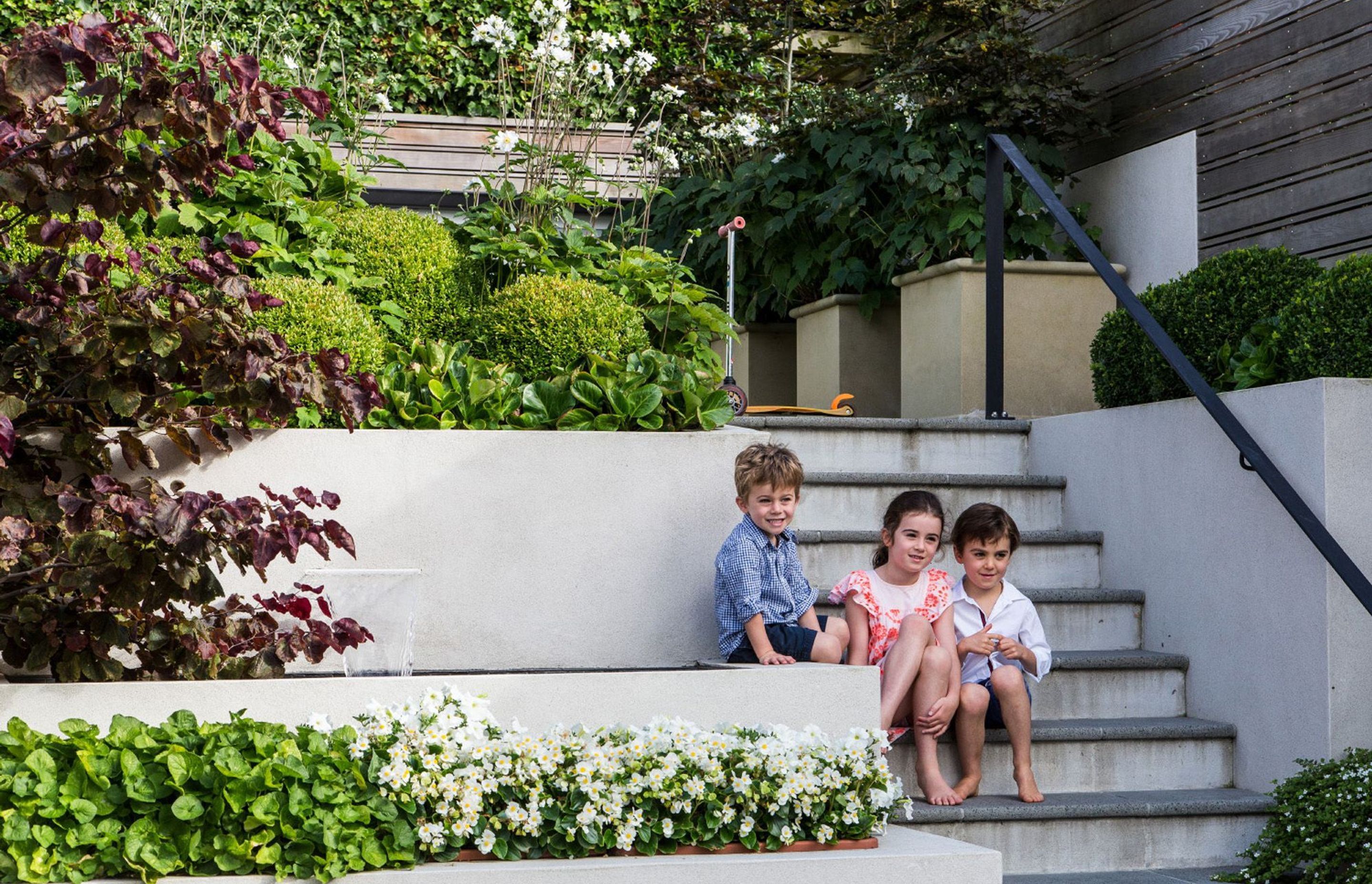 Sloping site transformed into family friendly garden
