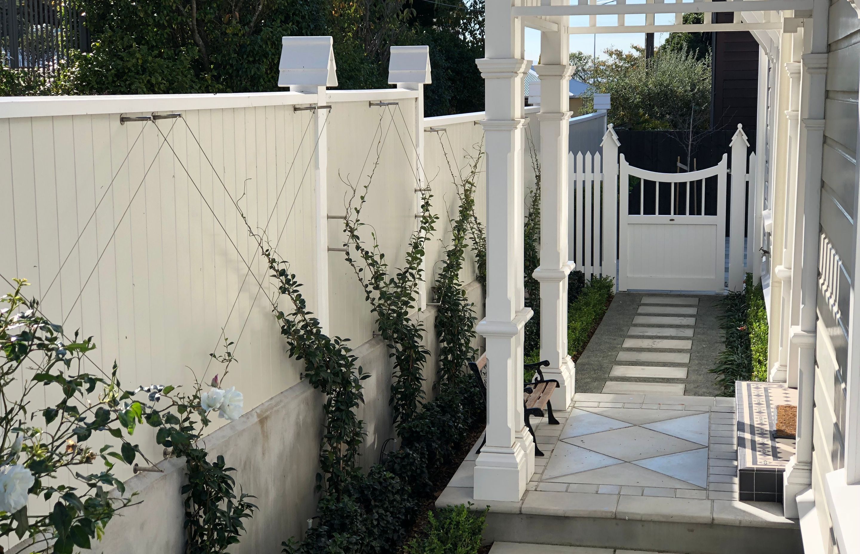 New paving &amp; seondary path to the back garden