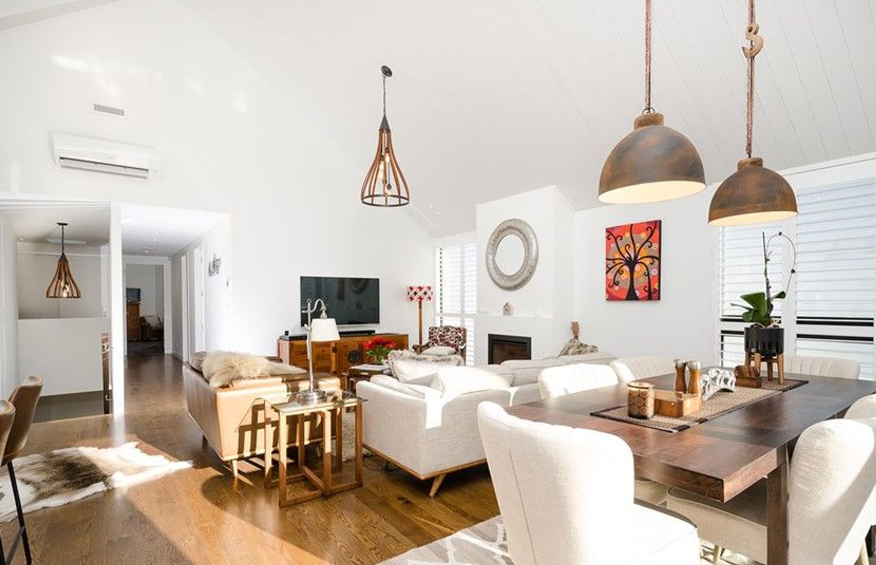 Hobsonville House I - Solid American White Oak Flooring finished w/ Stain in 'Antique Brown' and waterborne polyurethane