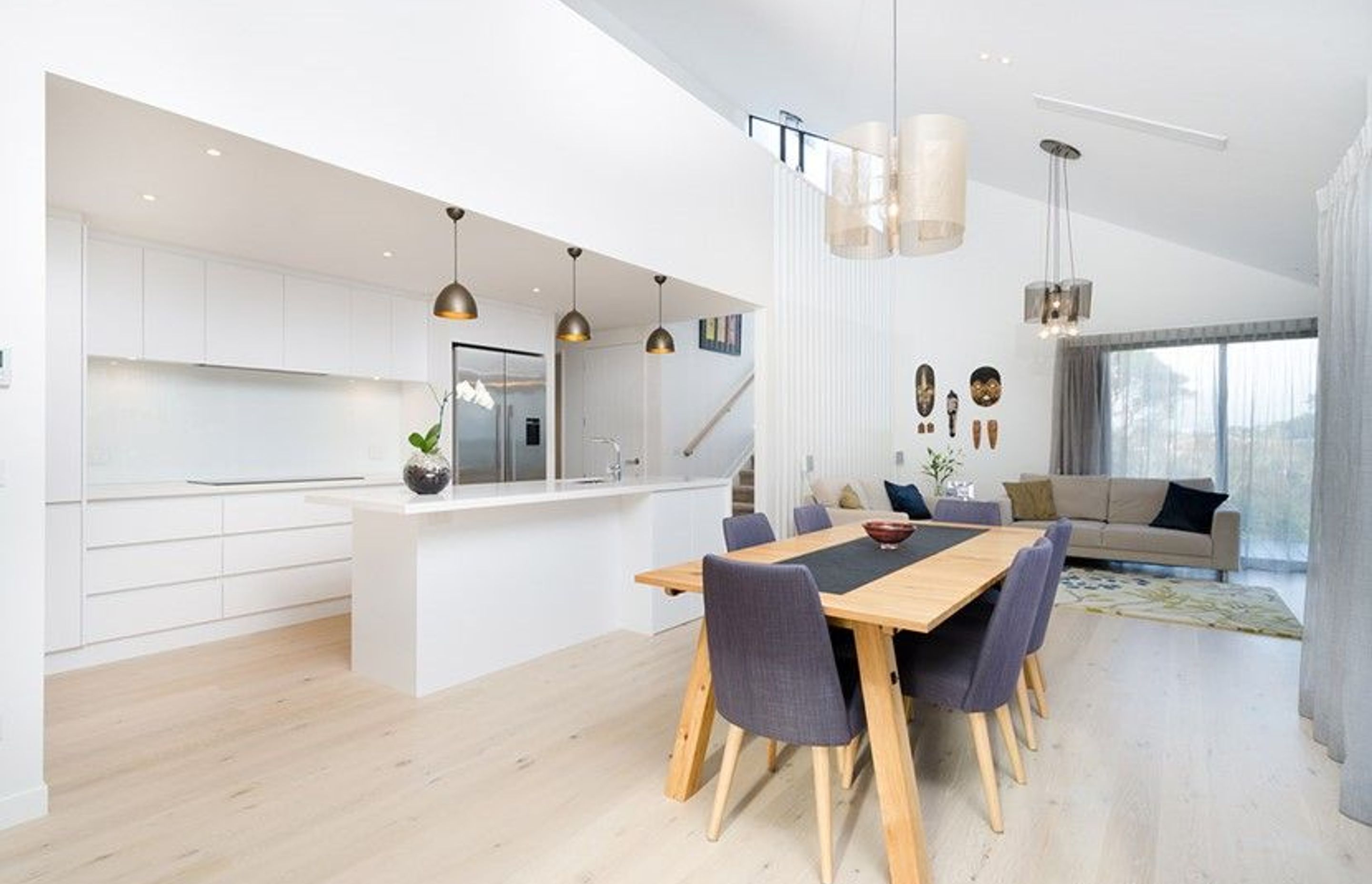 Hobsonville Pt Home - Solid American White Oak flooring finished w/ Bona Stain in 'White' + Waterborne Polyurethane