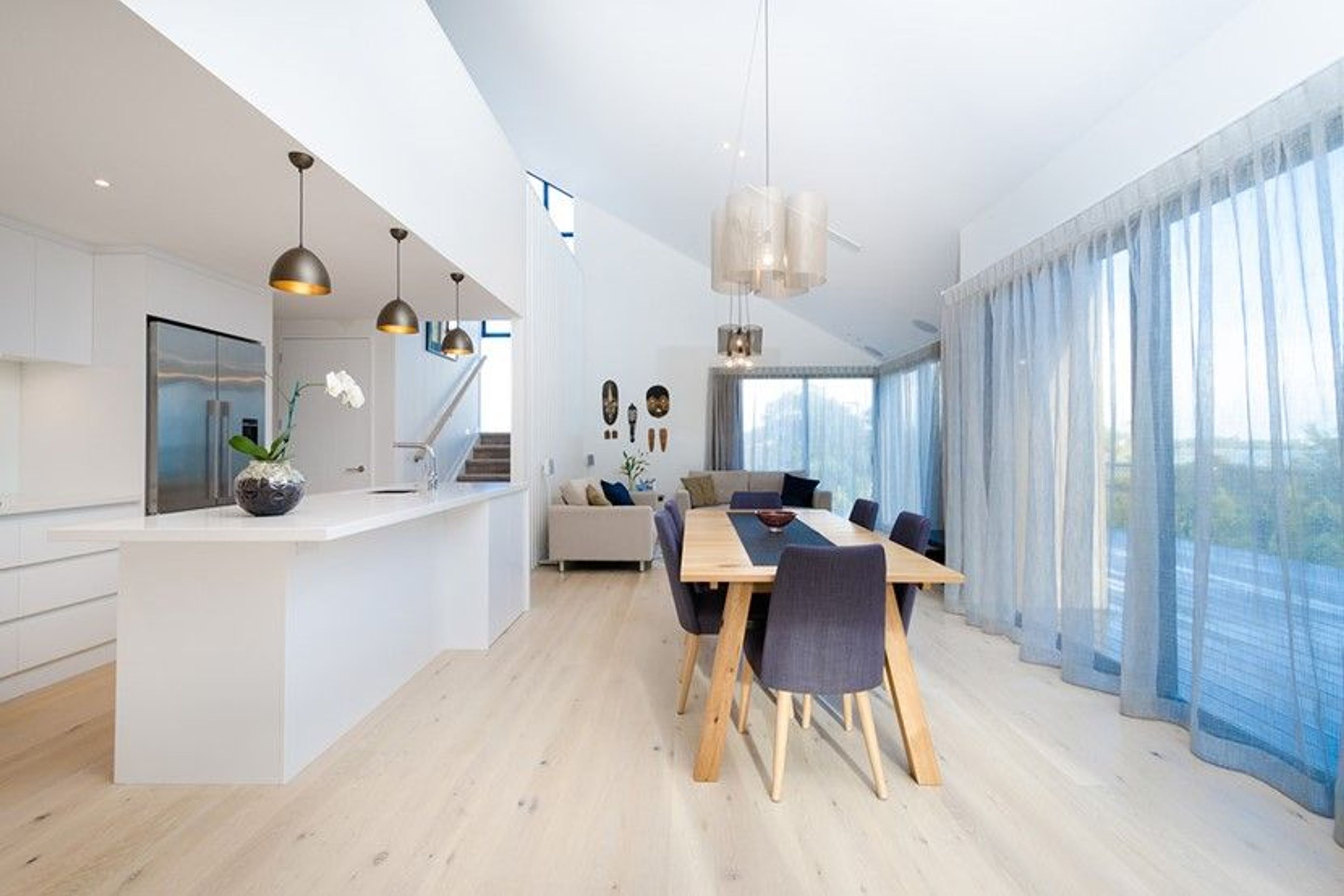 Hobsonville Pt Home - Solid American White Oak flooring finished w/ Bona Stain in 'White' + Waterborne Polyurethane