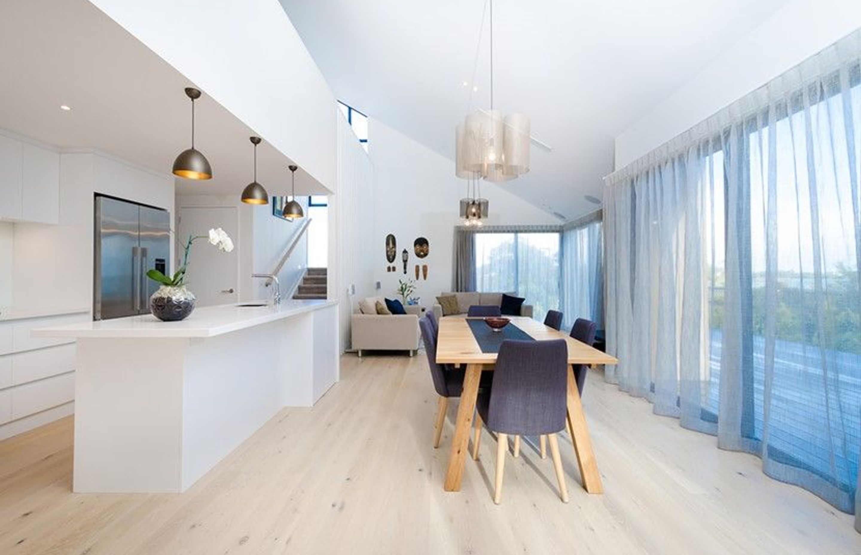 Hobsonville Pt Home - Solid American White Oak flooring finished w/ Bona Stain in 'White' + Waterborne Polyurethane