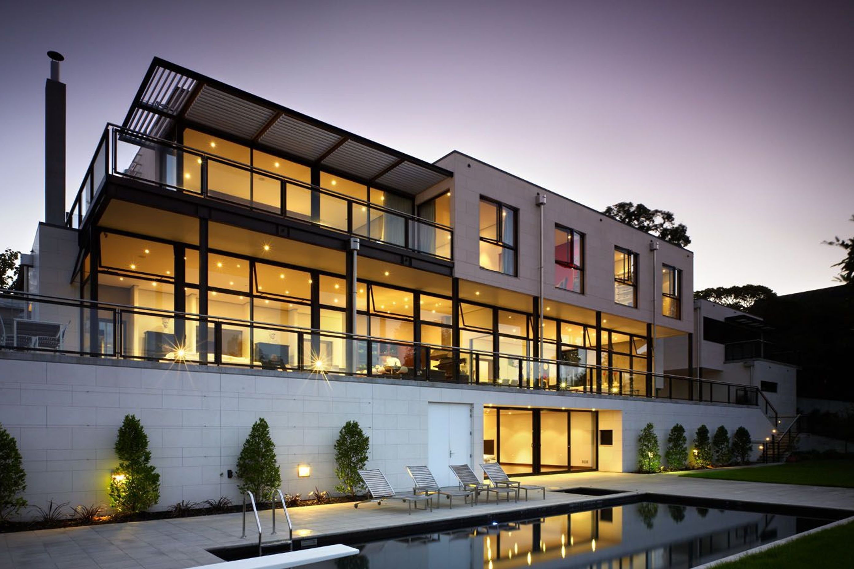 View from North East with pool and spa in foreground