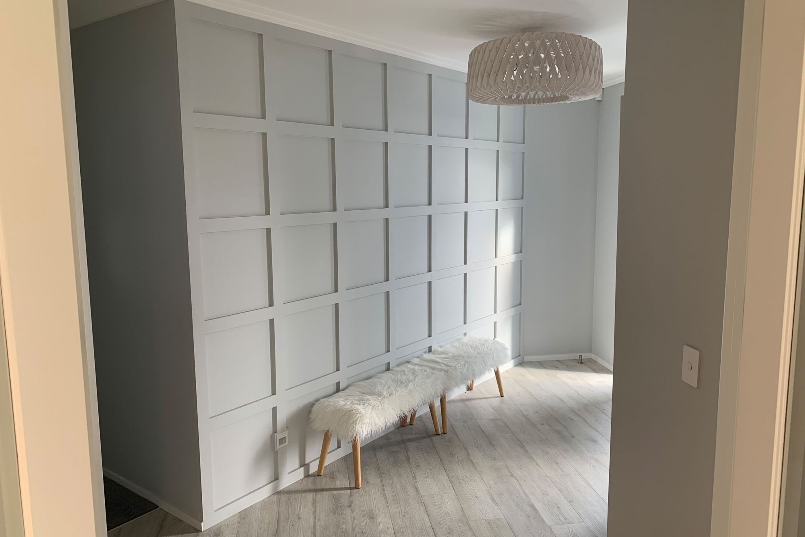 Feature wall to front door entrance.  