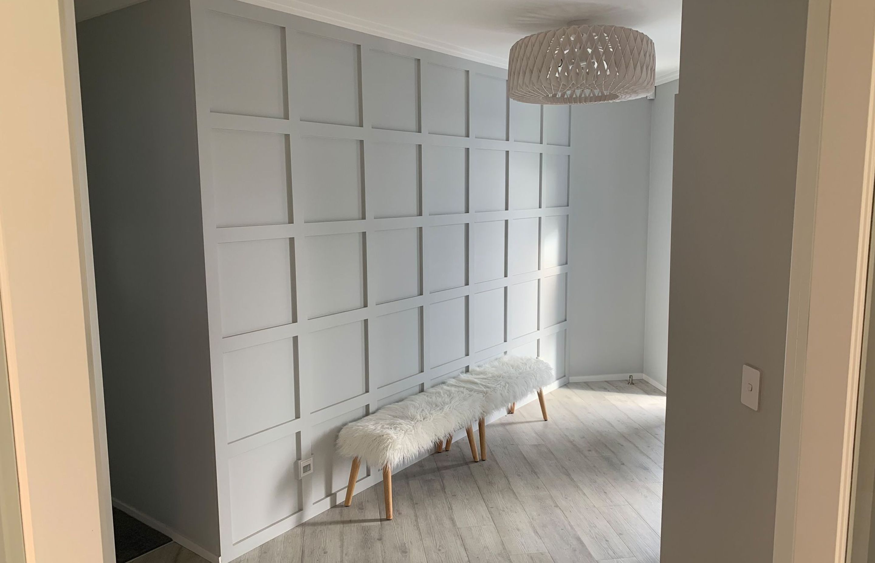 Feature wall to front door entrance.  