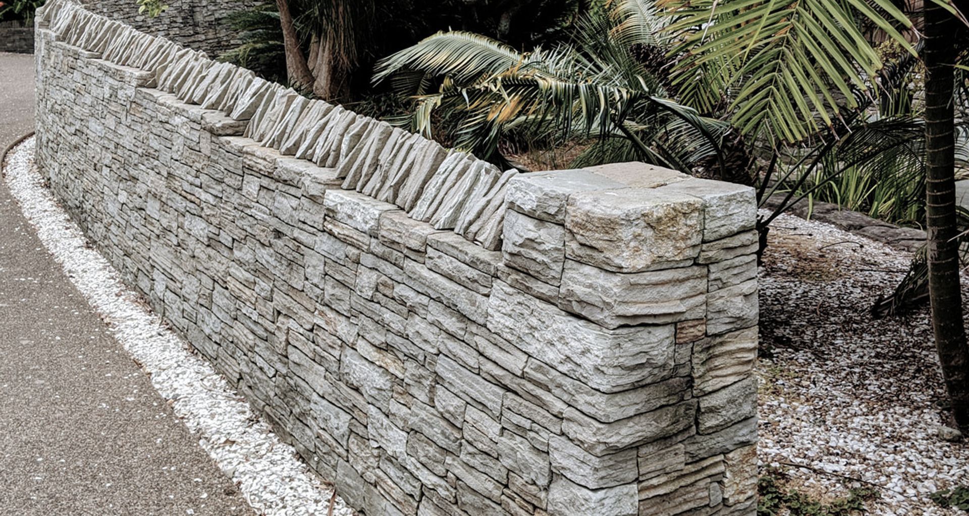 Driveway &amp; enclosed garden curved wal