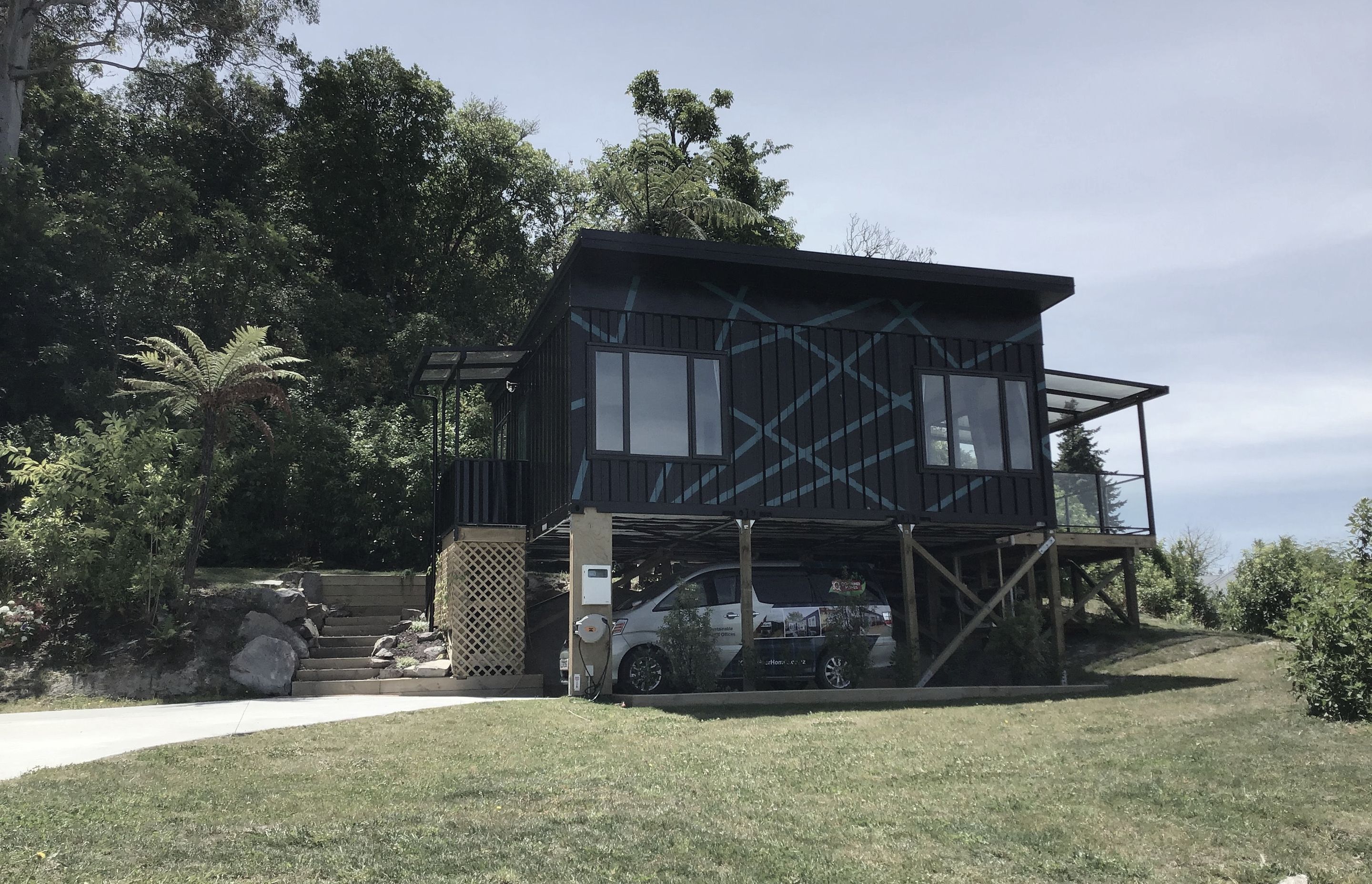 Exterior with carport underneath