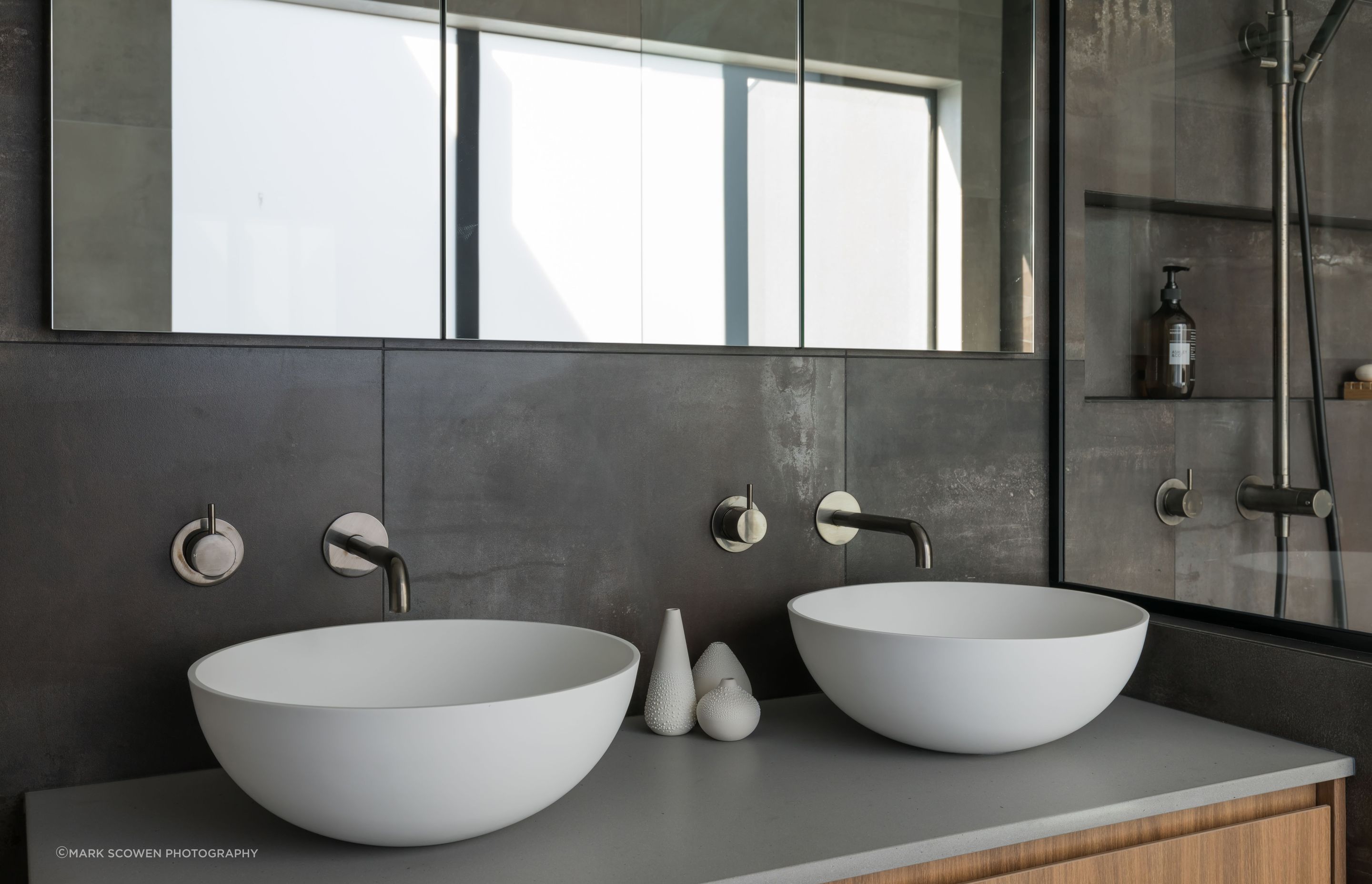 Ensuite Bathroom - aged iron tapware