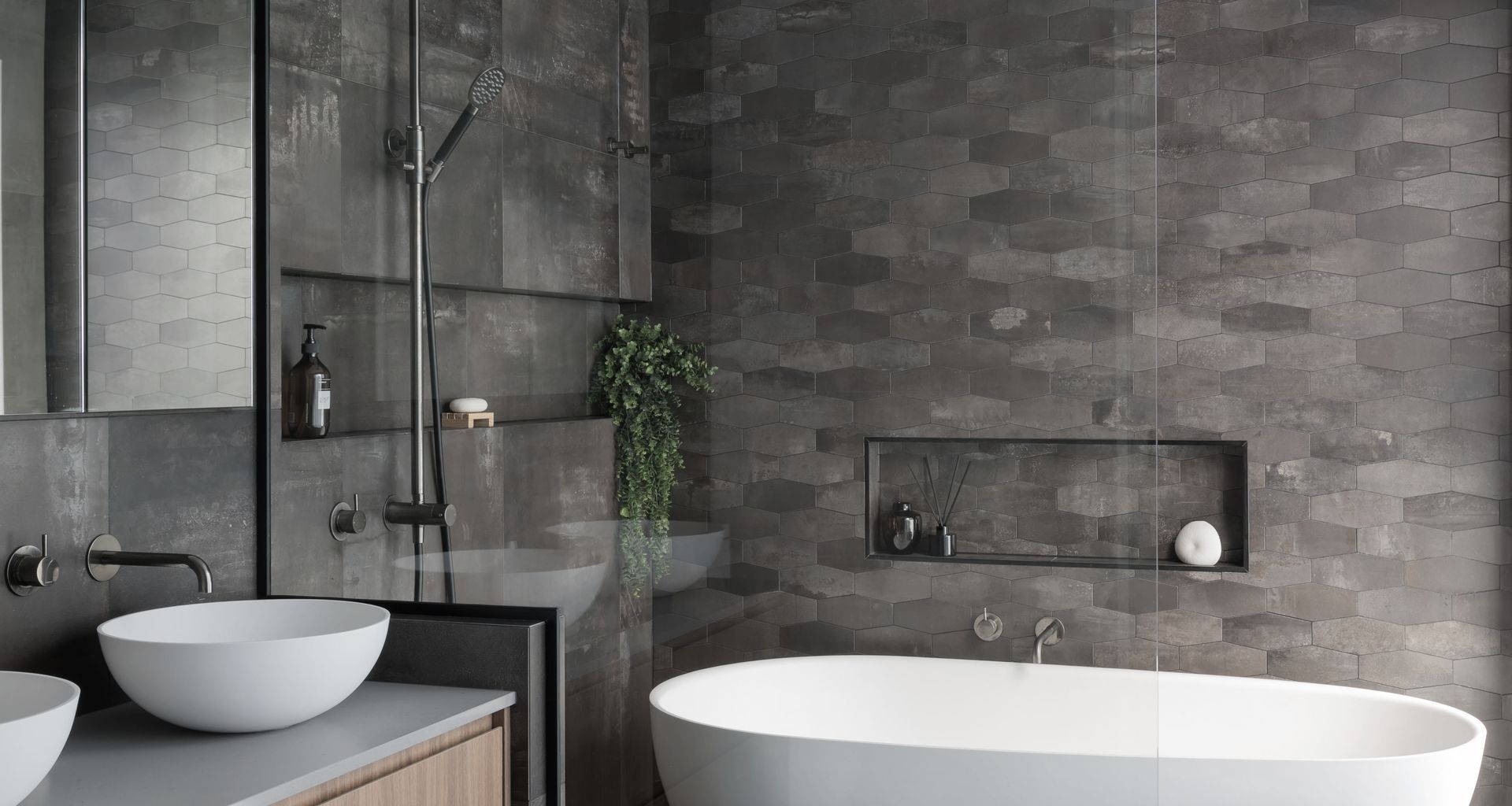 Ensuite Bathroom - walk in wet room with bath and shower