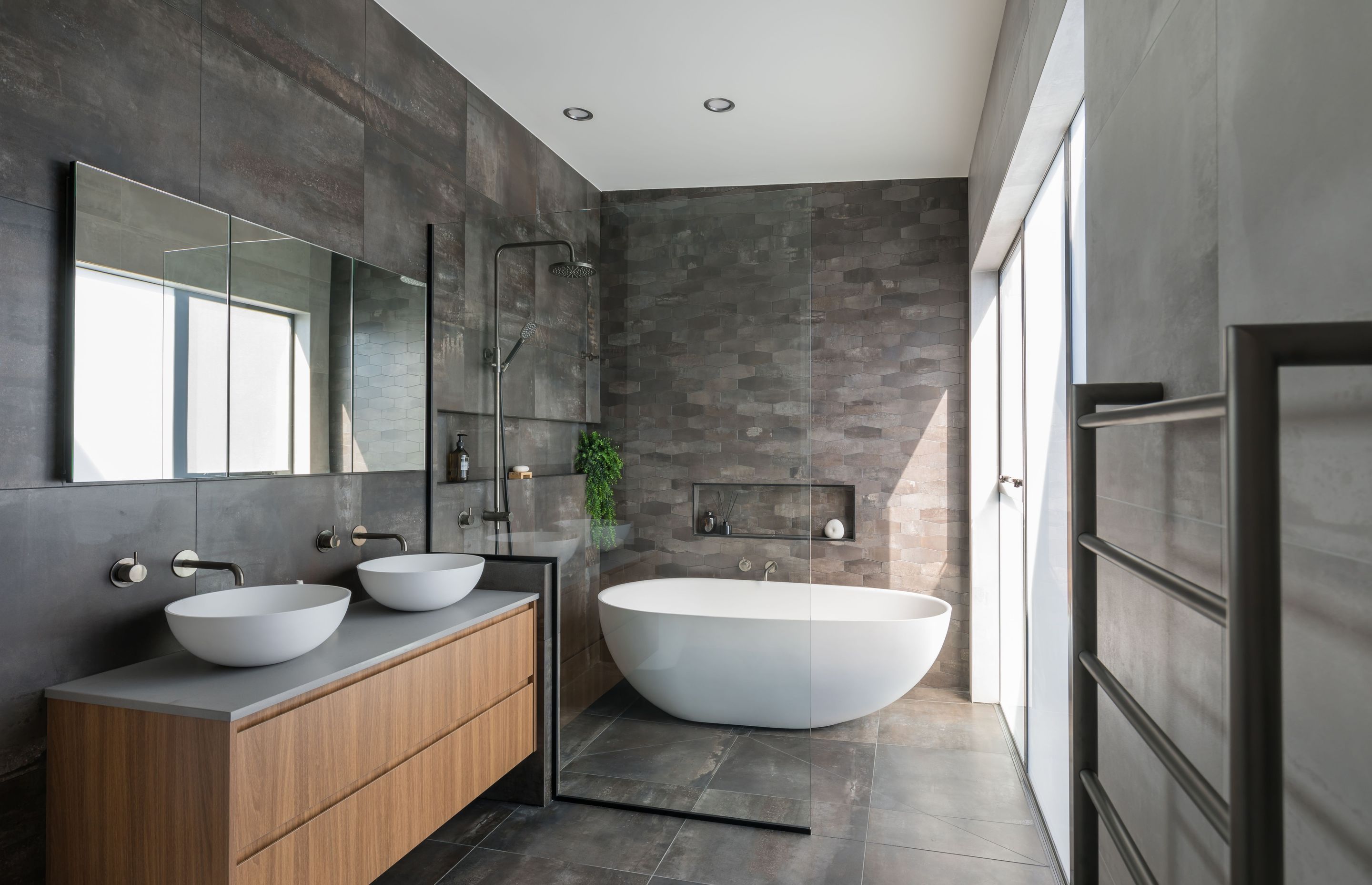 Ensuite Bathroom - walk in wet room with bath and shower