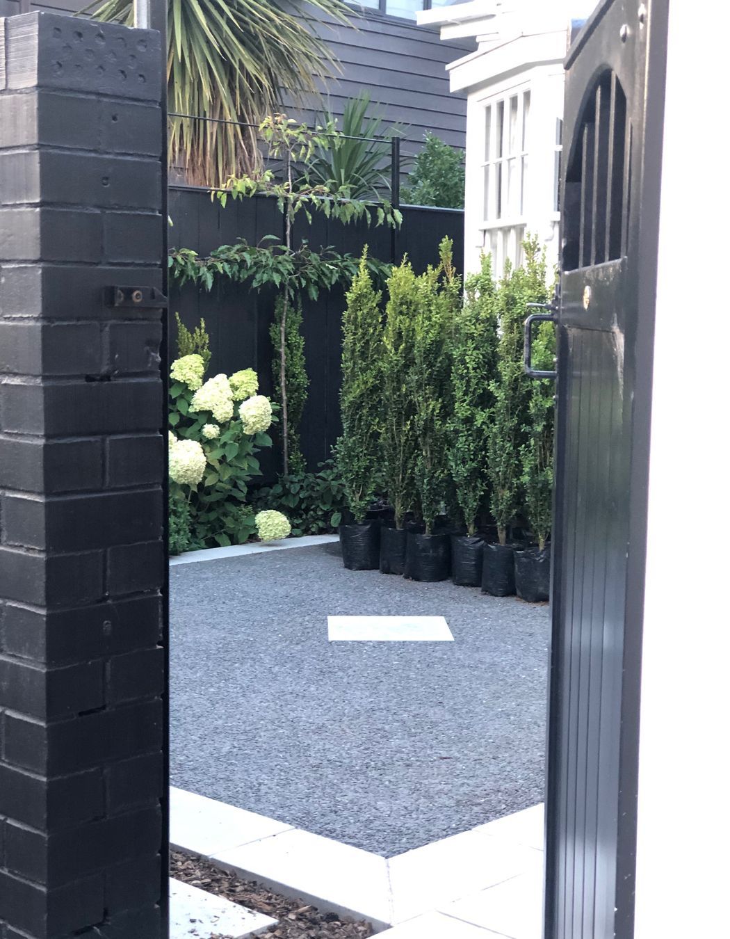 Inside the new front courtyard