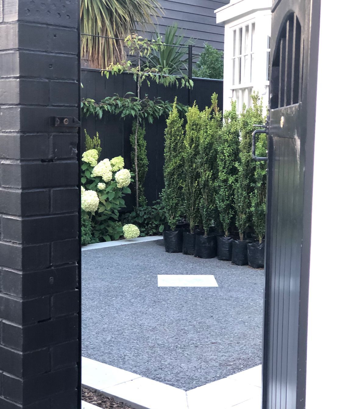 Inside the new front courtyard