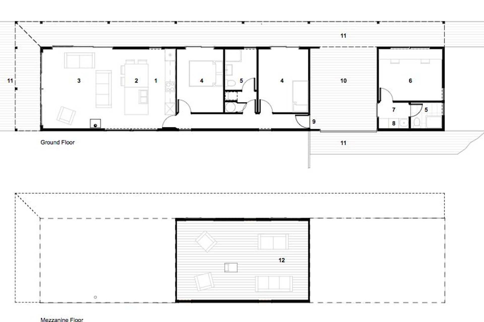 Ground and mezzanine floor plan by MAKE Architects.