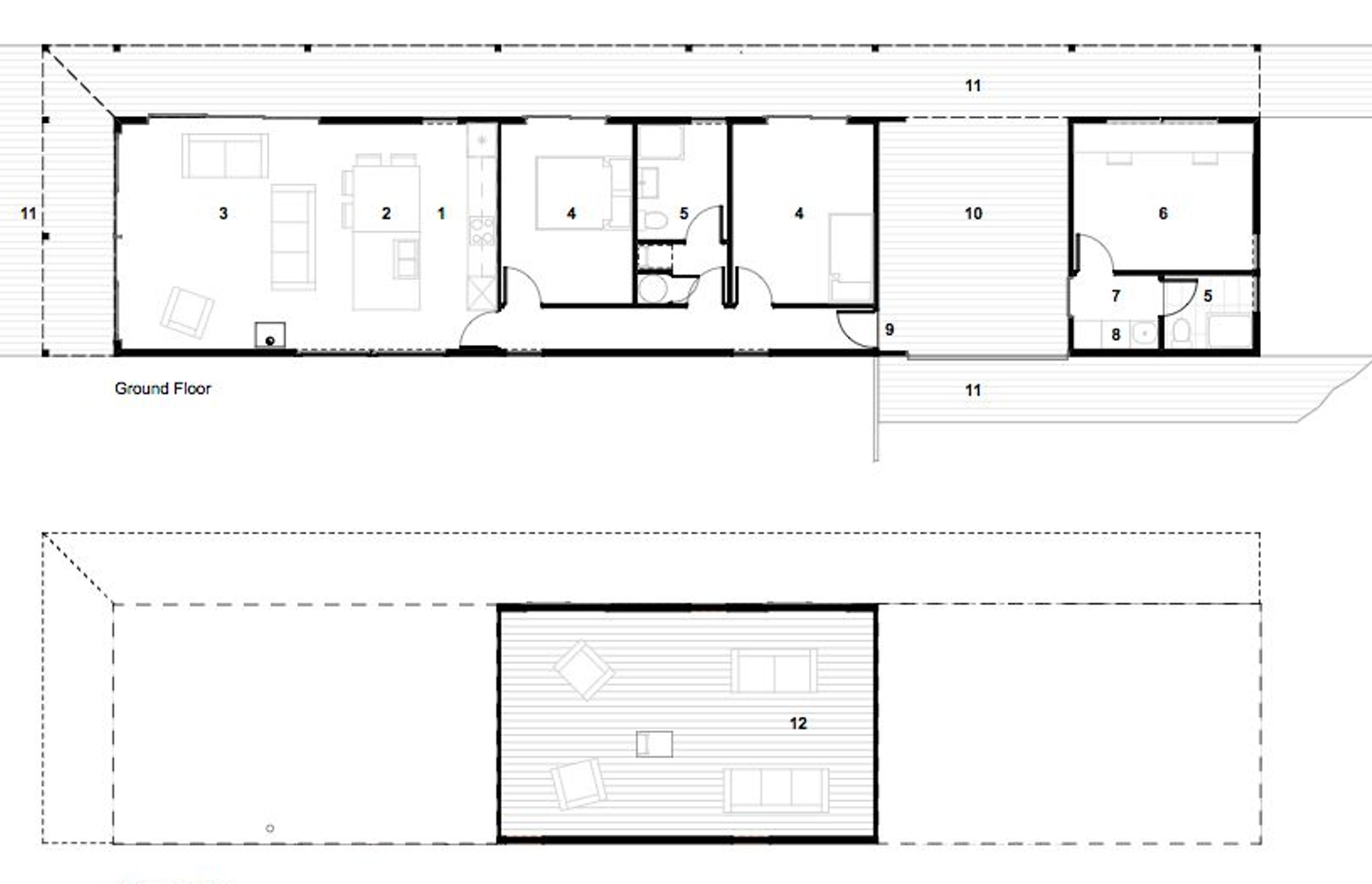 Ground and mezzanine floor plan by MAKE Architects.