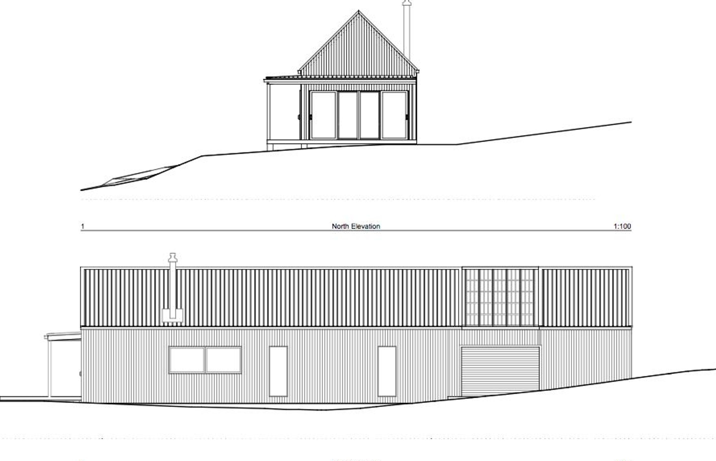 North and west-facing elevations by MAKE Architects.