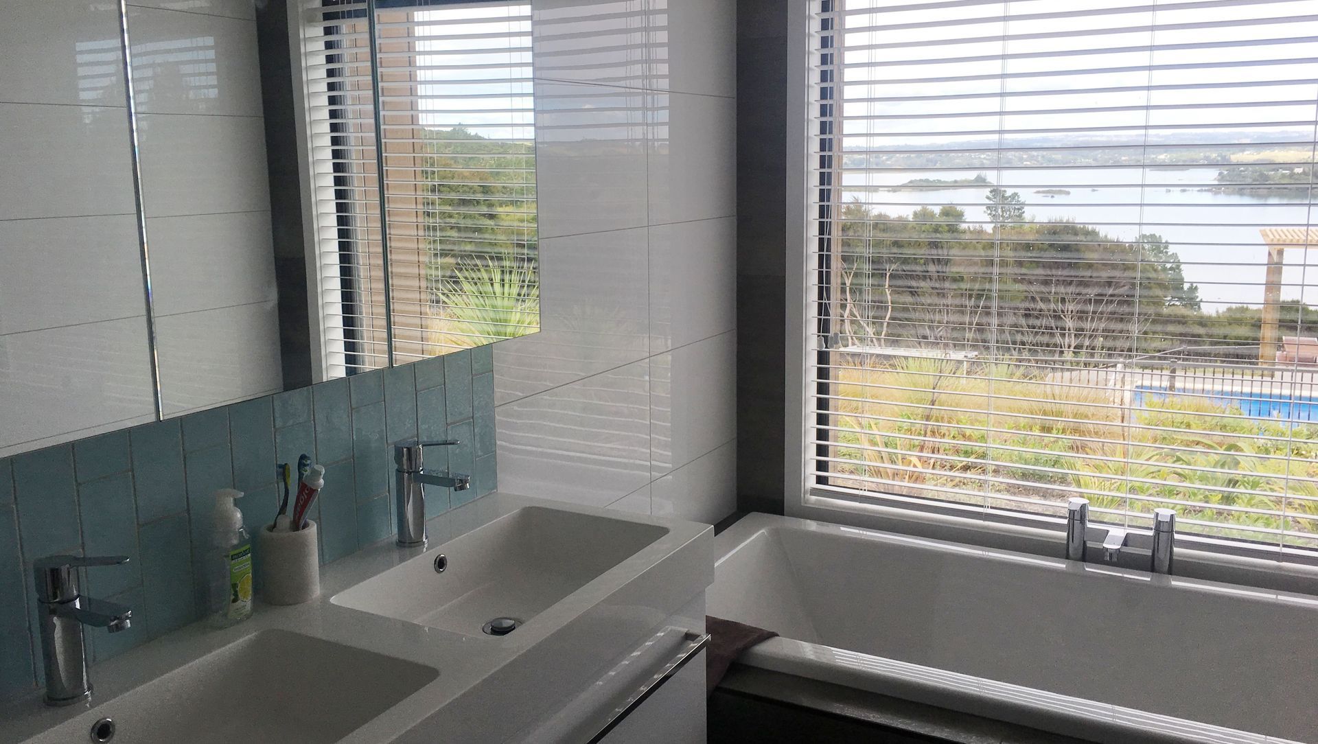 Splash 1200 Wall-Hung Vanity with Crystal Basin Taps, 1200 Mirror Unit, Drop Me Bath with Crystal Bath Filler
