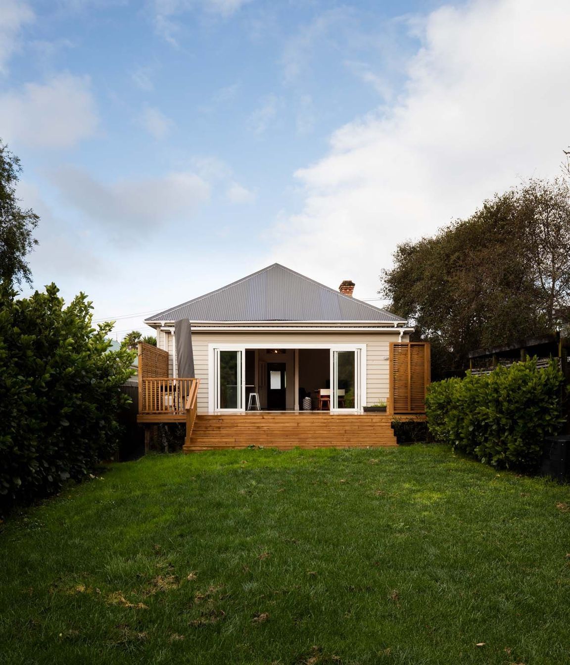New deck extension onto garden.