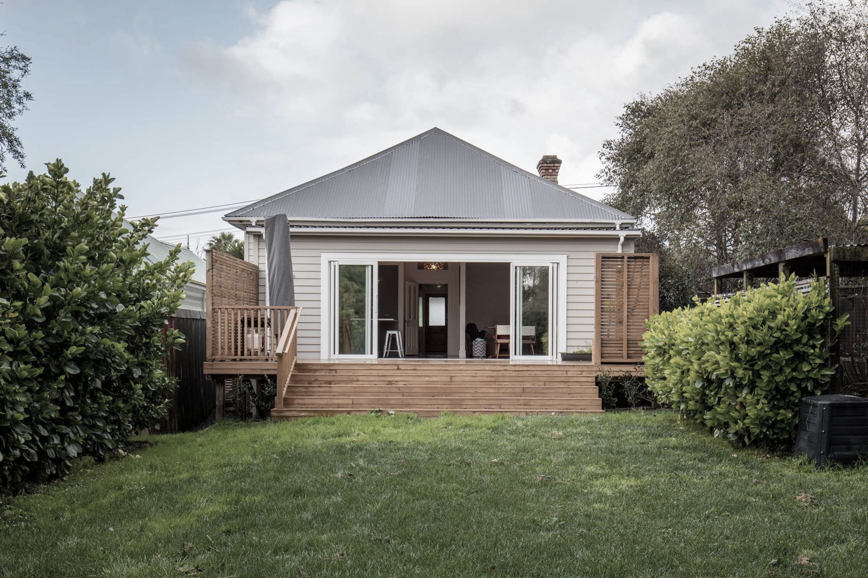 New deck extension onto garden.