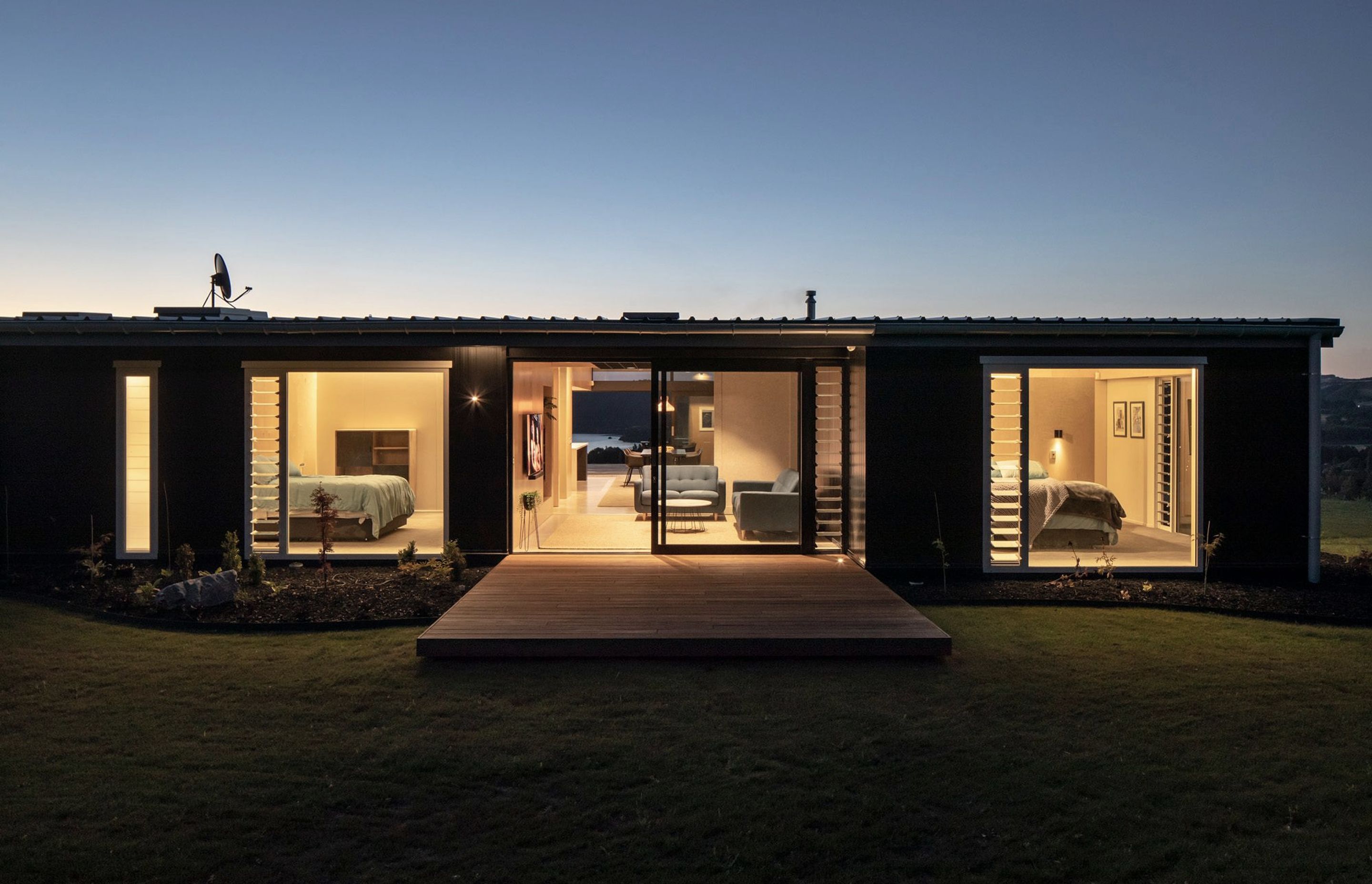 The media room is sandwiched between the two main bedrooms. Photograph: Simon Devitt.