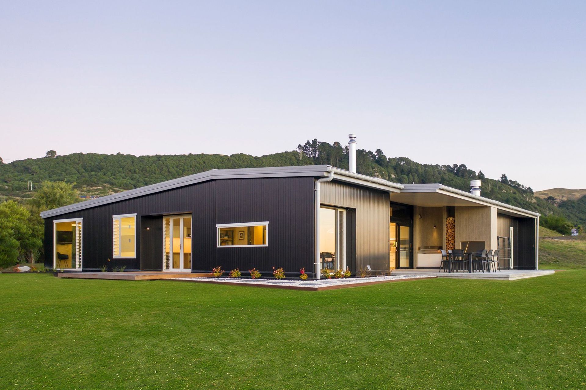 Designed by Malcolm Taylor of Xsite Architects, Kinloch House is clad and roofed in prefabricated Metalcraft panels for the ultimate insulation and durability. Photograph: ArchiPro.