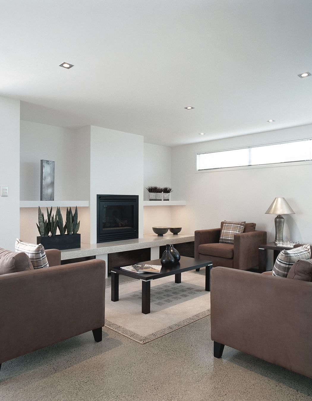 Mid-floor Living with feature Firth Unispan polished aggegate flooring