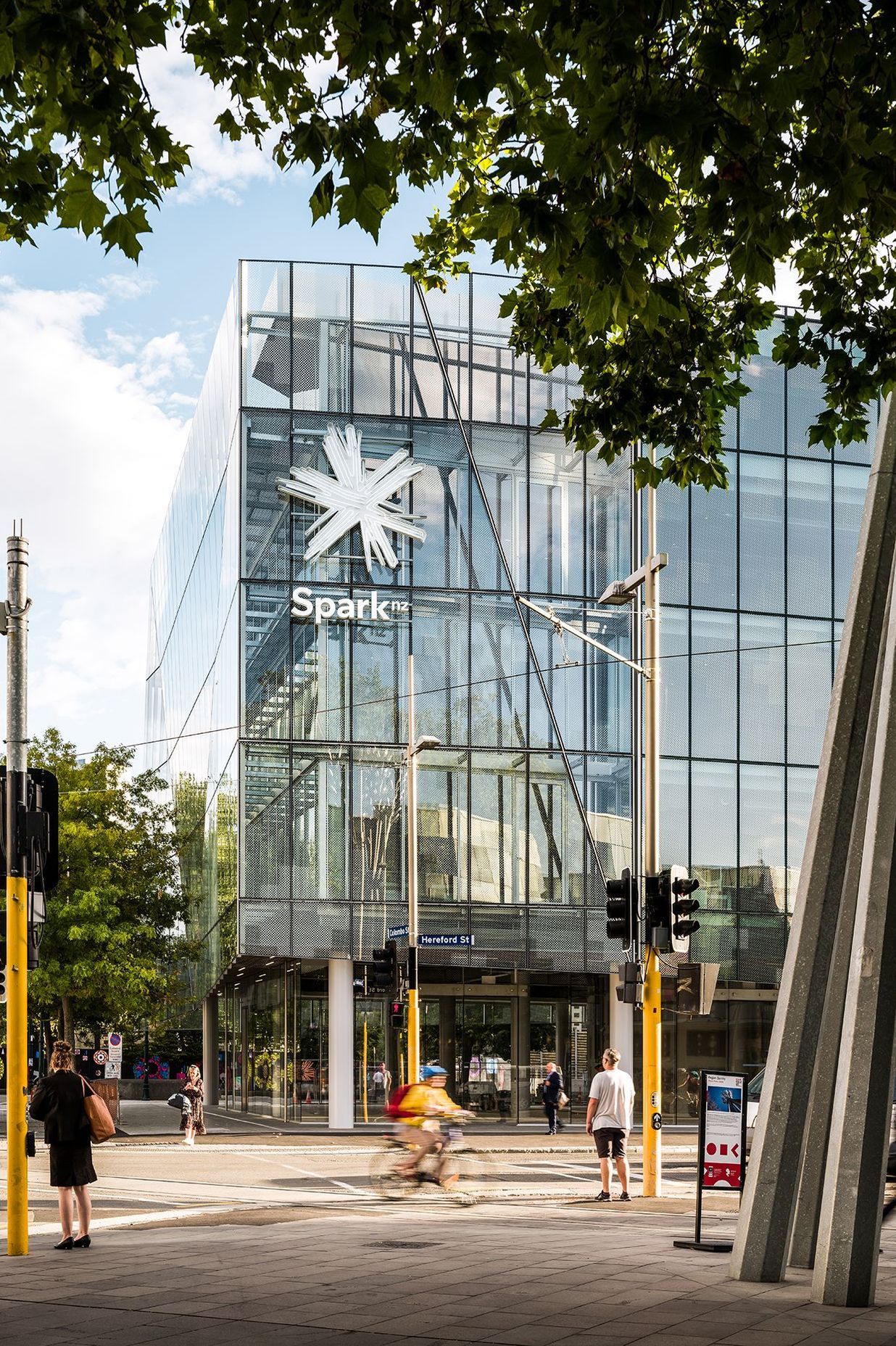 The building includes 10,000m² of commercial offices, retail and hospitality spaces, including headquarters for 500 of Spark NZ's Christchurch-based staff.