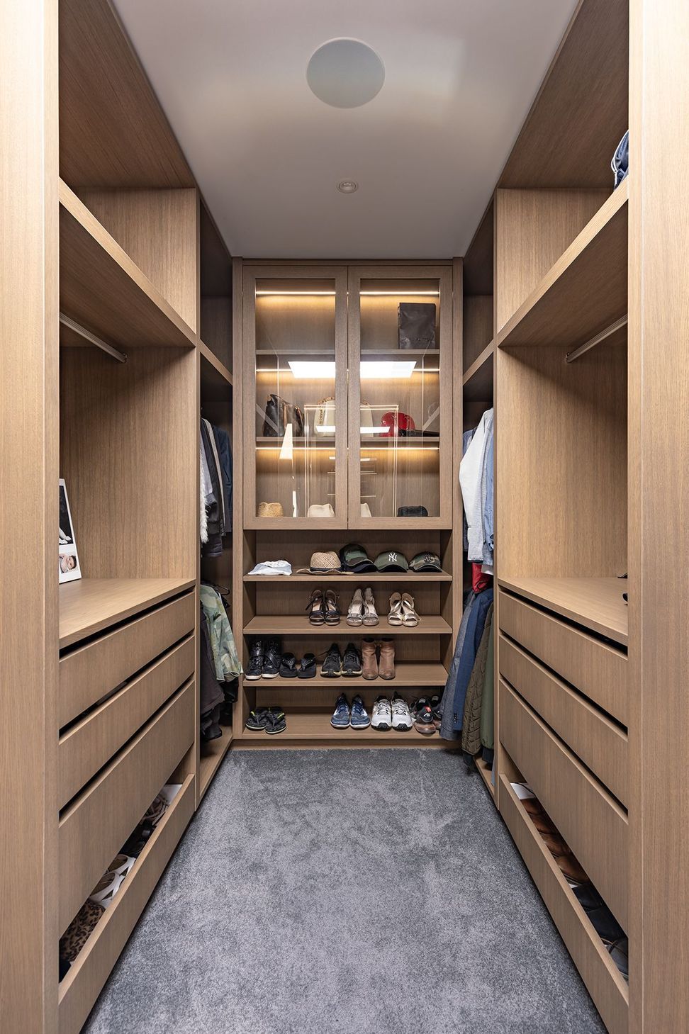 The walk-in wardrobe off the master bedroom suite.