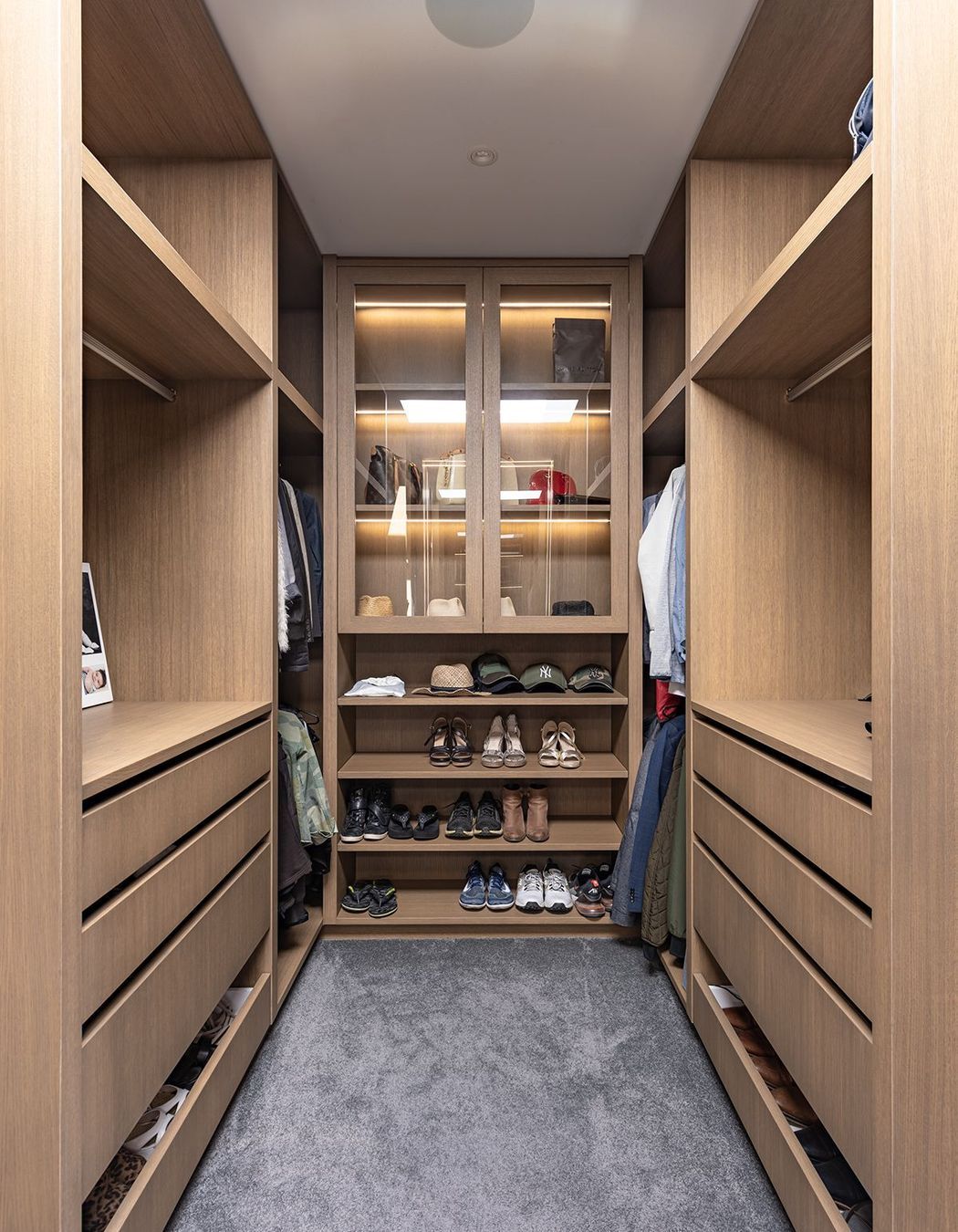 The walk-in wardrobe off the master bedroom suite.