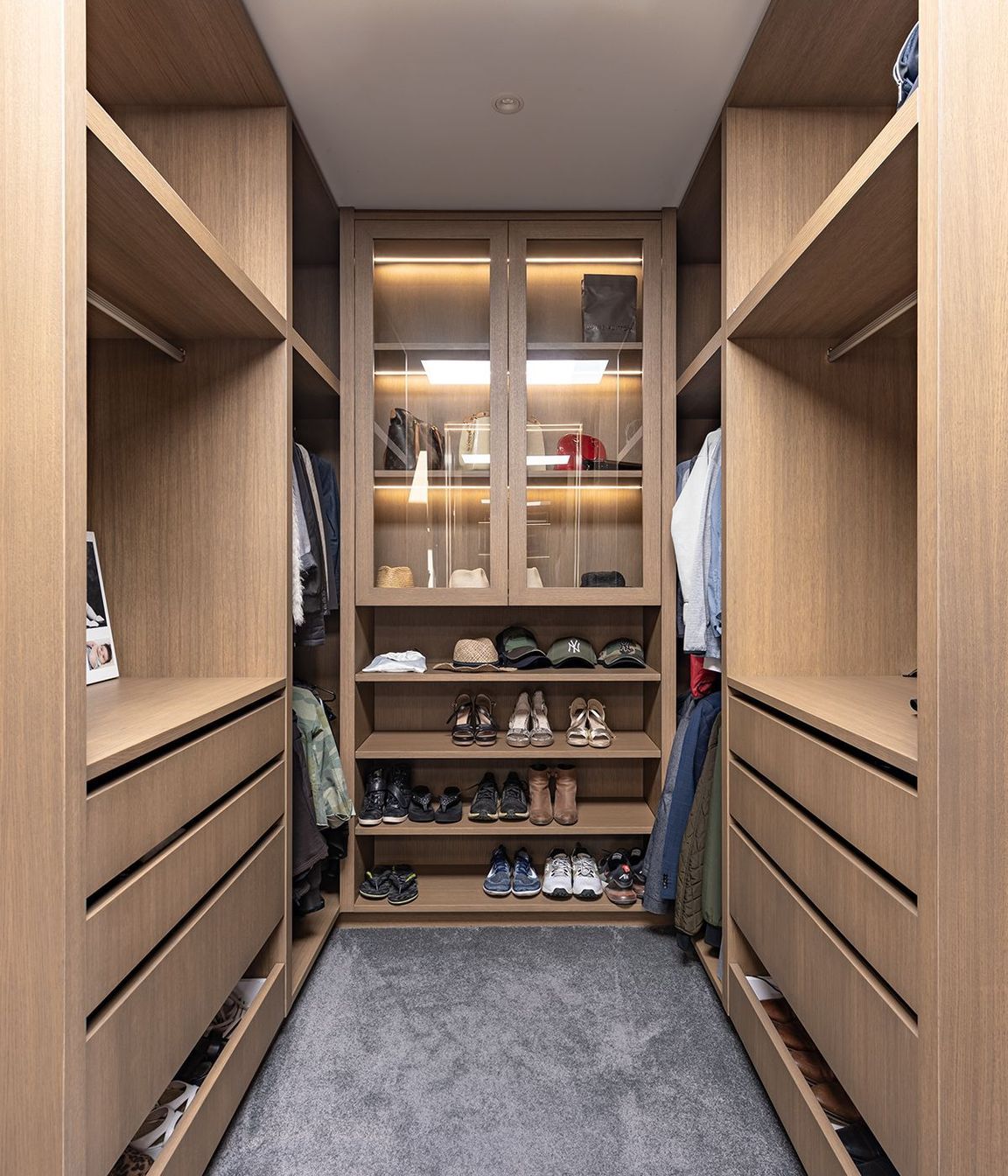 The walk-in wardrobe off the master bedroom suite.