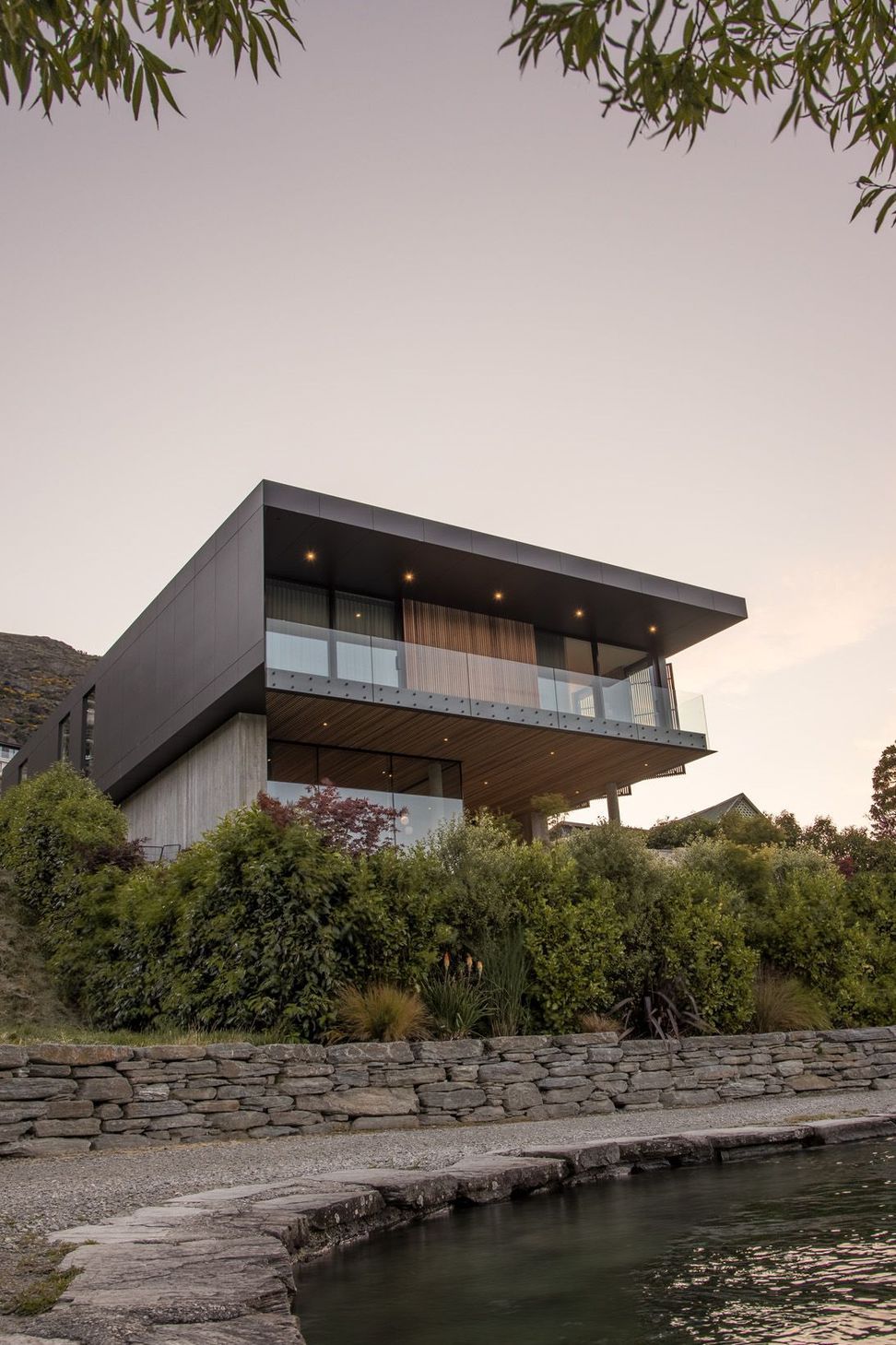 The home sits right beside the lake.