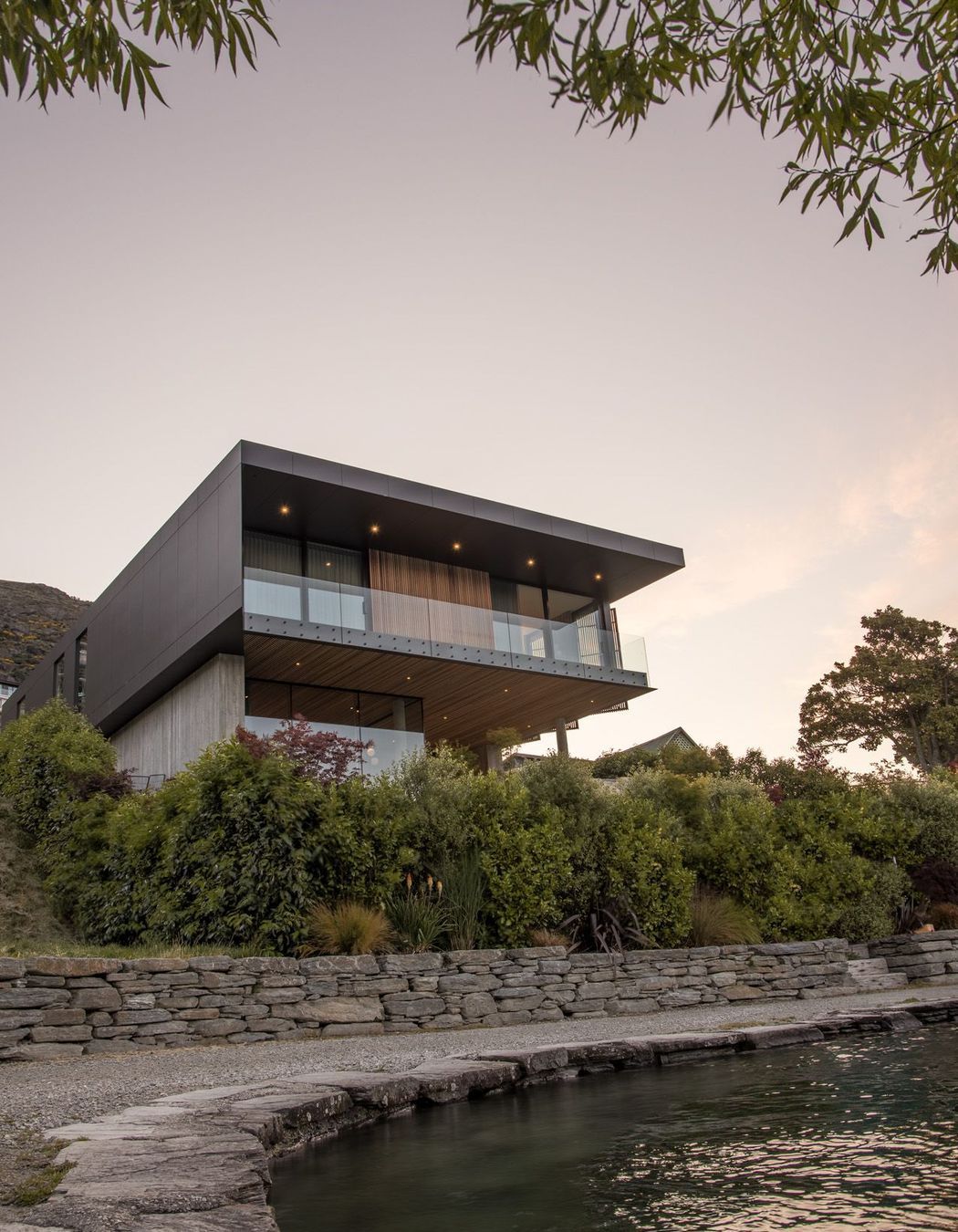 The home sits right beside the lake.