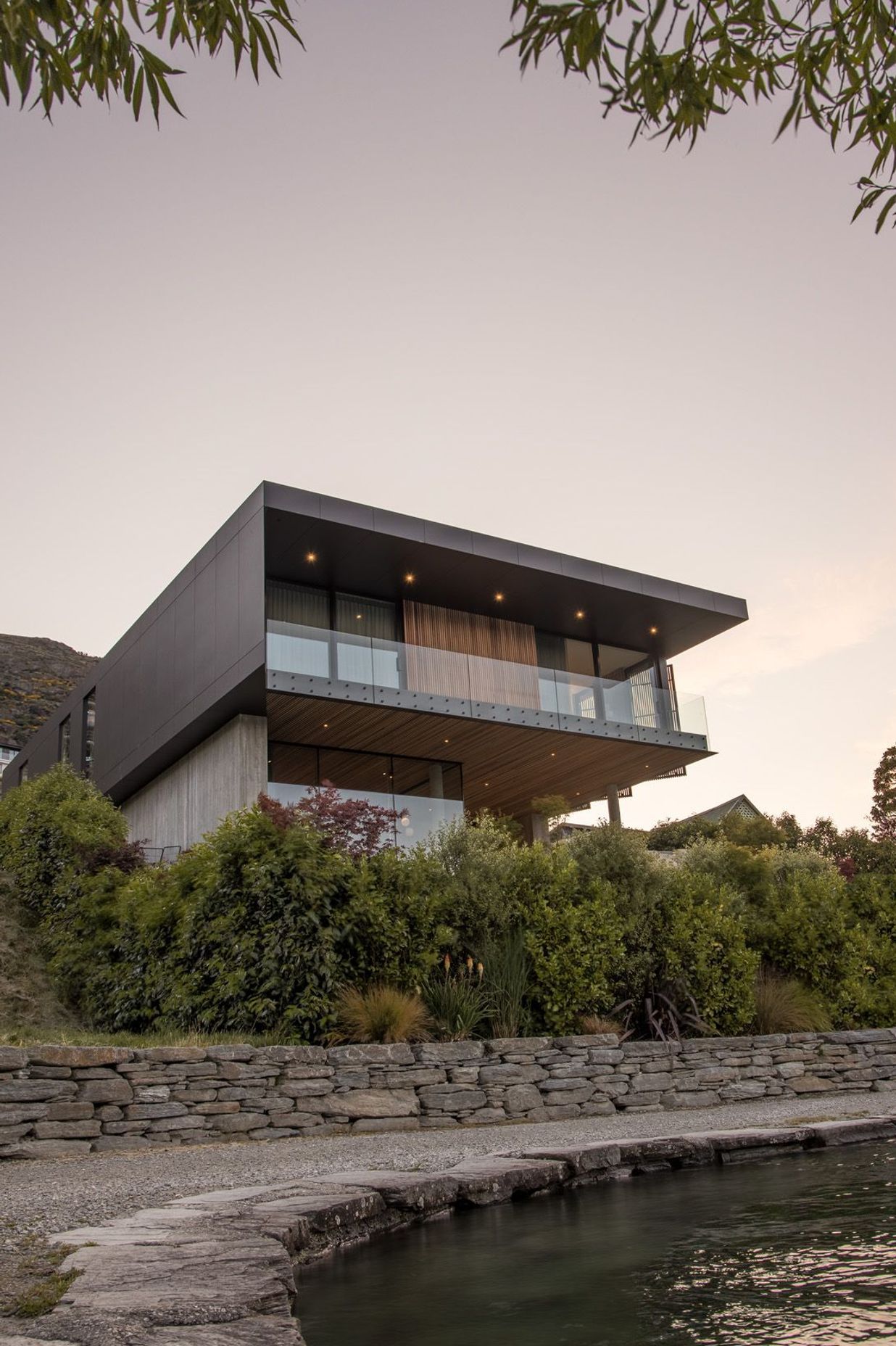 The home sits right beside the lake.