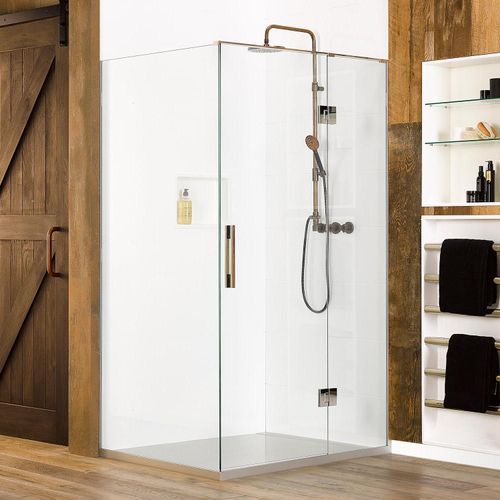 Linea Quattro Tiled 2 Wall Hinged Shower