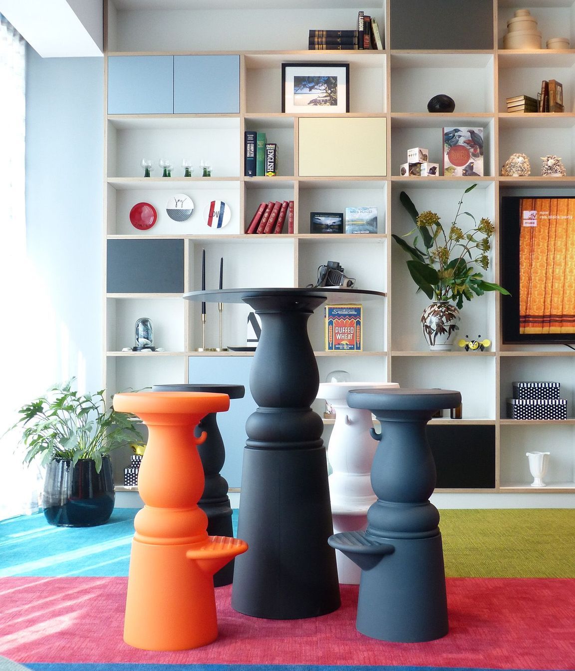 Marcel Wanders' New Antiques range of playful bar stools and leaners allow guests to take a break between their billiards shots in the pre-function space. 