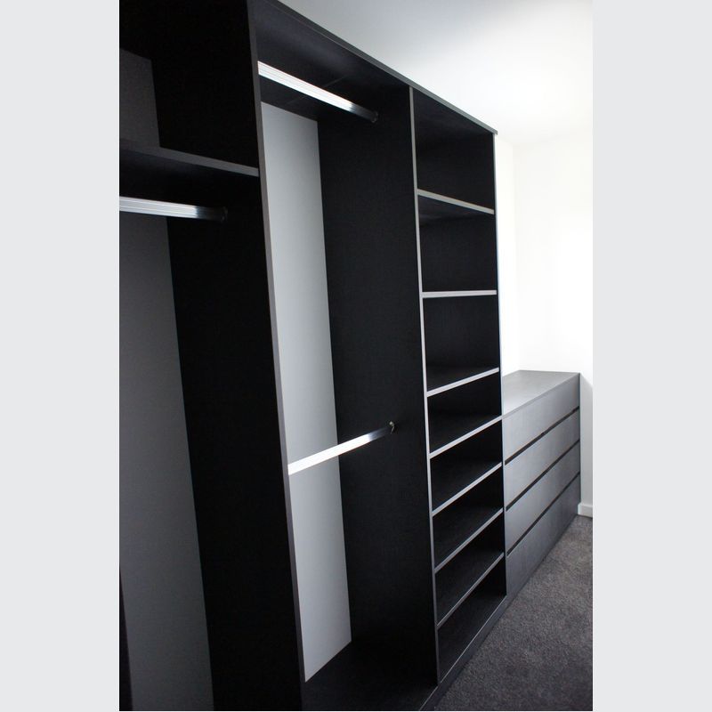 METRO range - Wardrobe in "Black" with textured finish