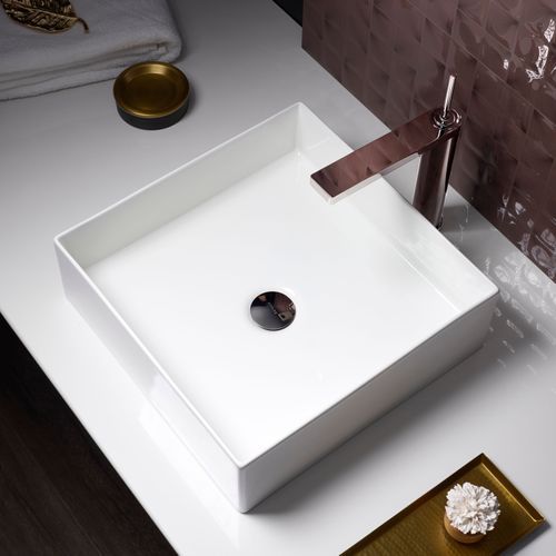 Mica Slim Rim Square Vessel Basin