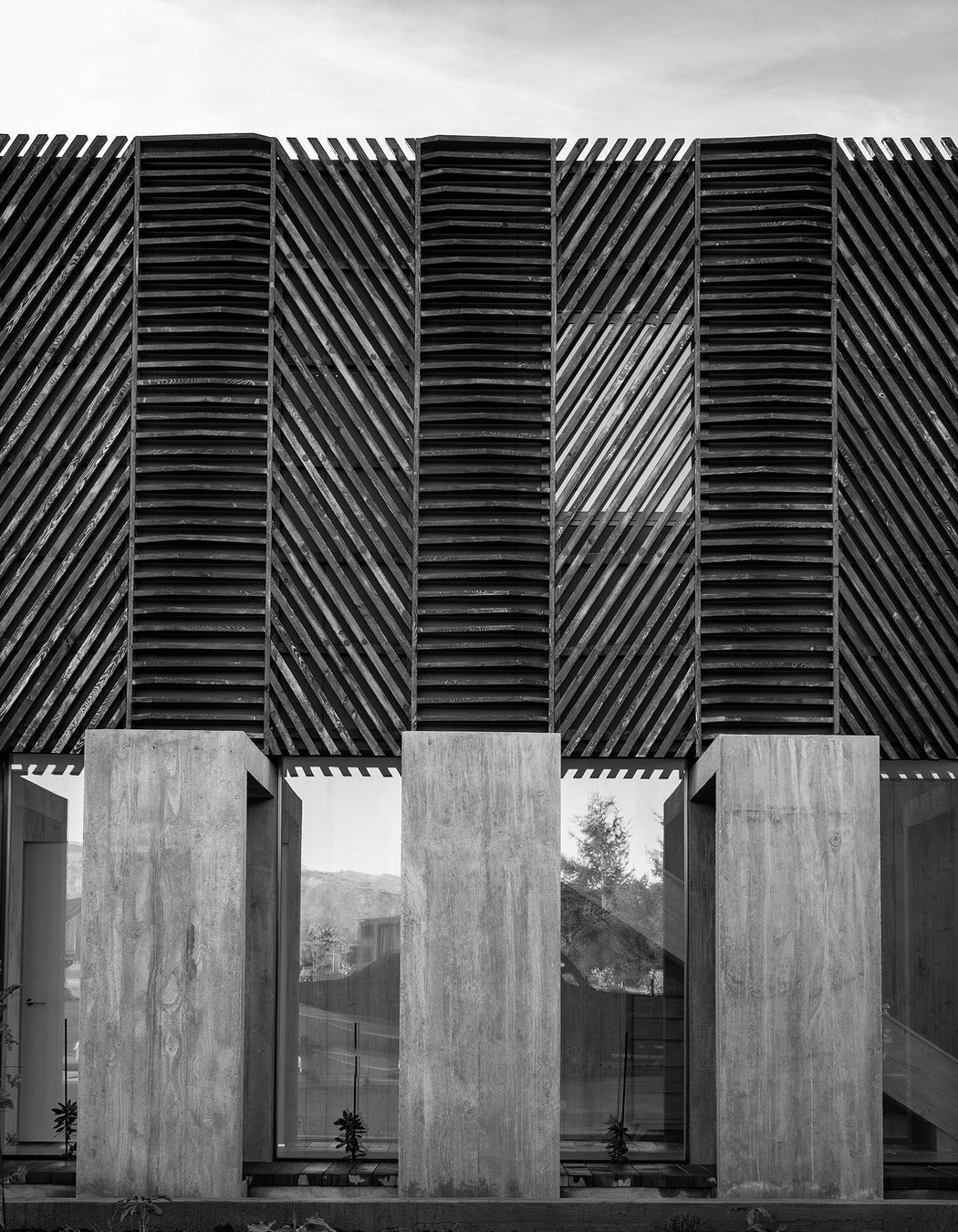 Glazing links the external and internal corridors, providing space for displaying art.