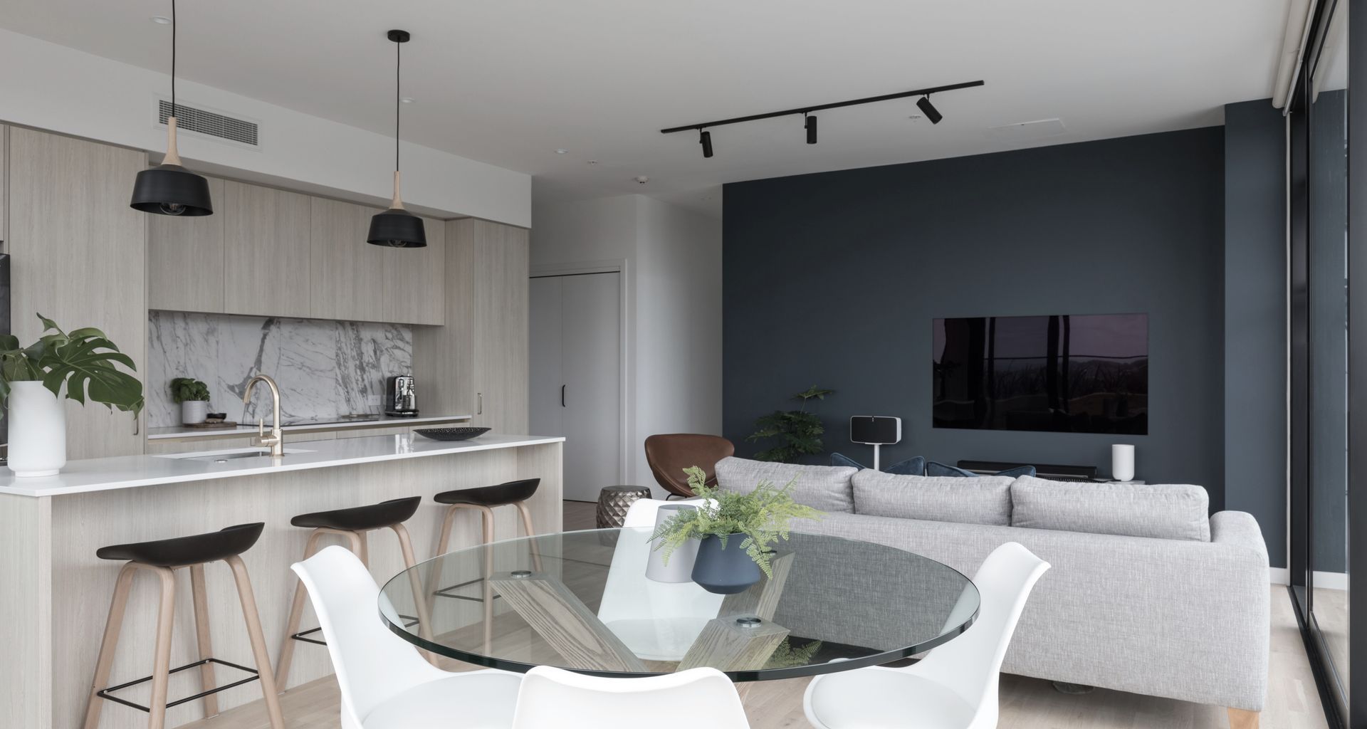 Light filled open plan living area