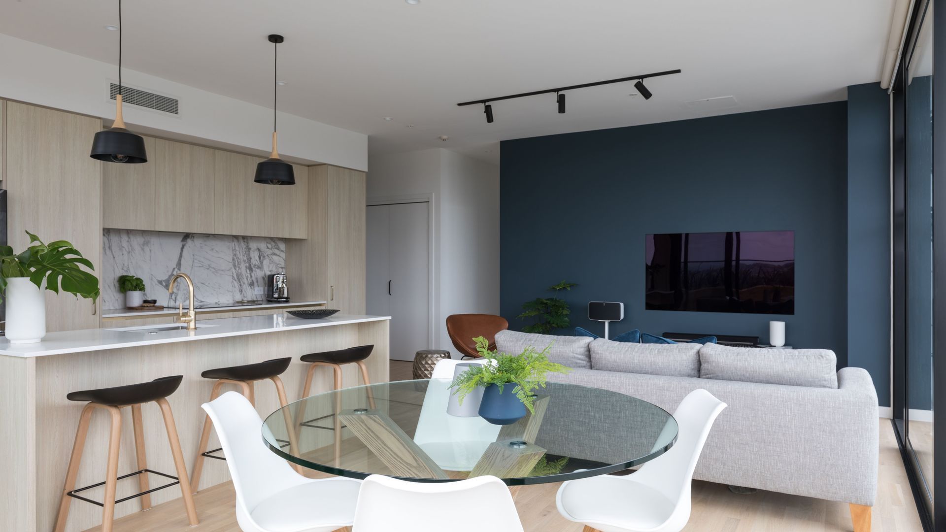 Light filled open plan living area