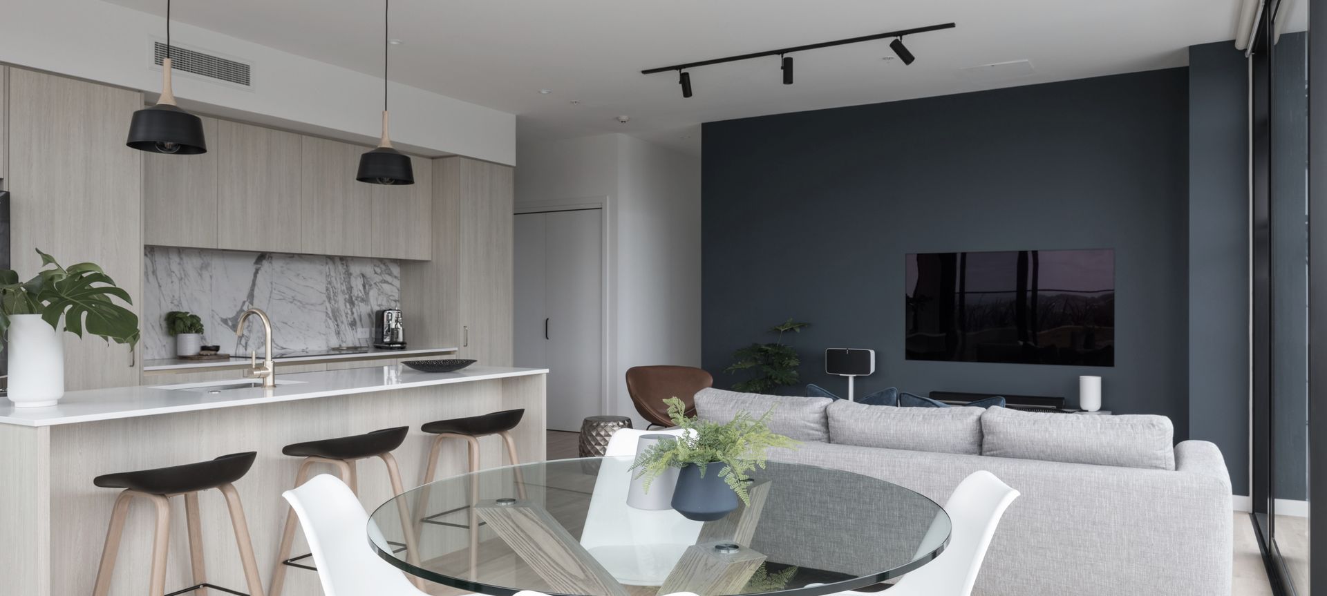 Light filled open plan living area