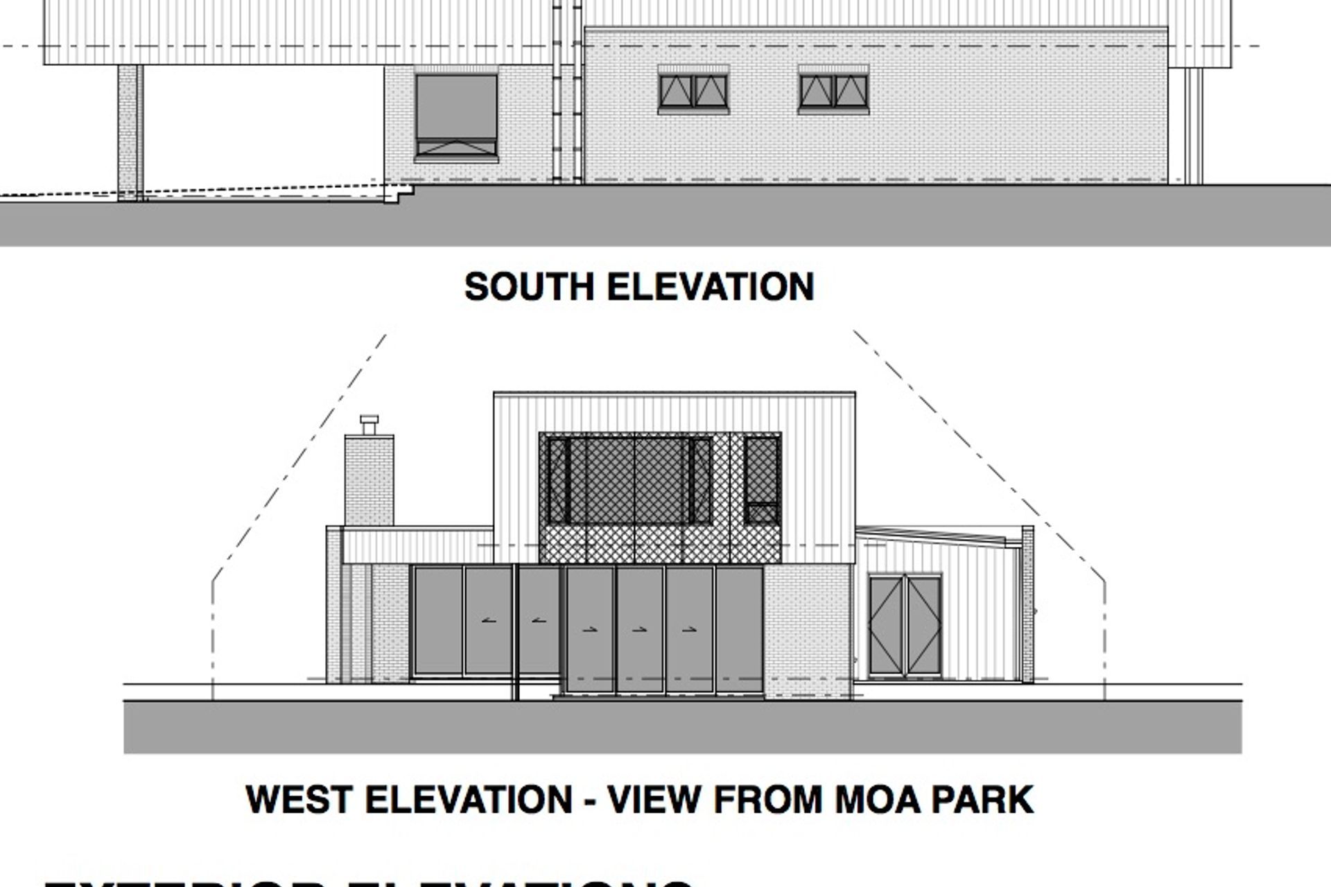 The south and west-facing (park) elevations by Architecture Bureau.
