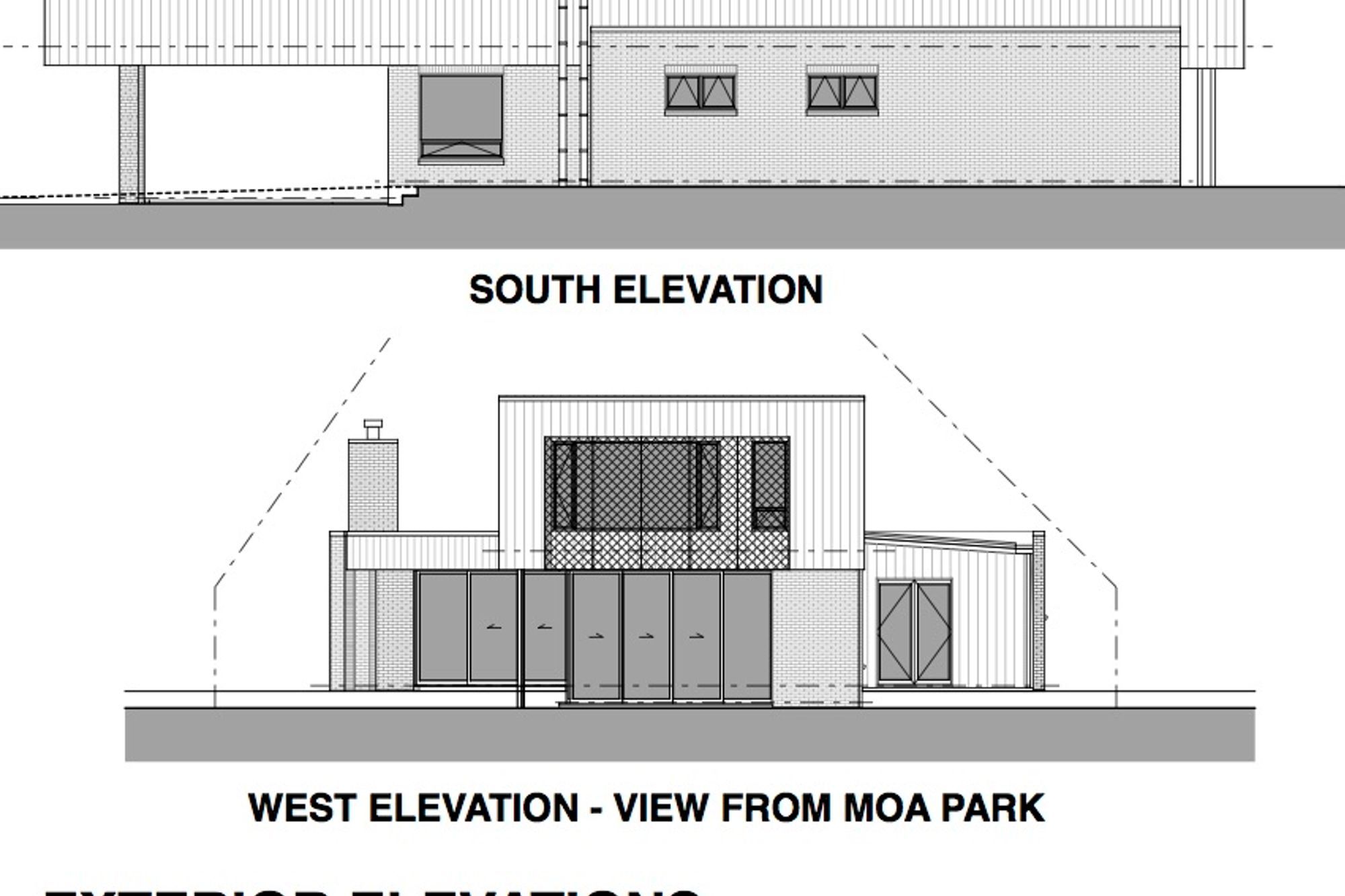 The south and west-facing (park) elevations by Architecture Bureau.