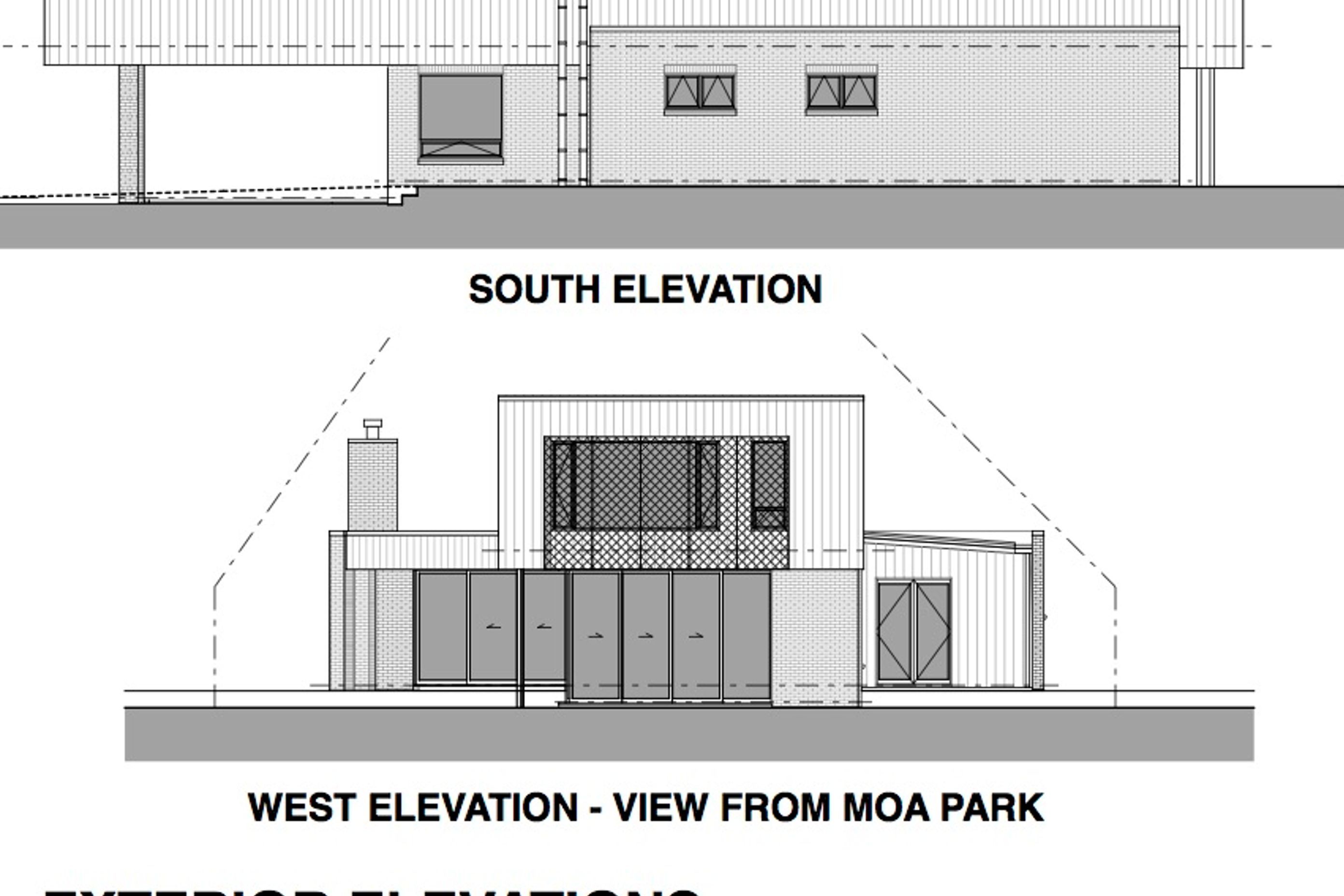 The south and west-facing (park) elevations by Architecture Bureau.